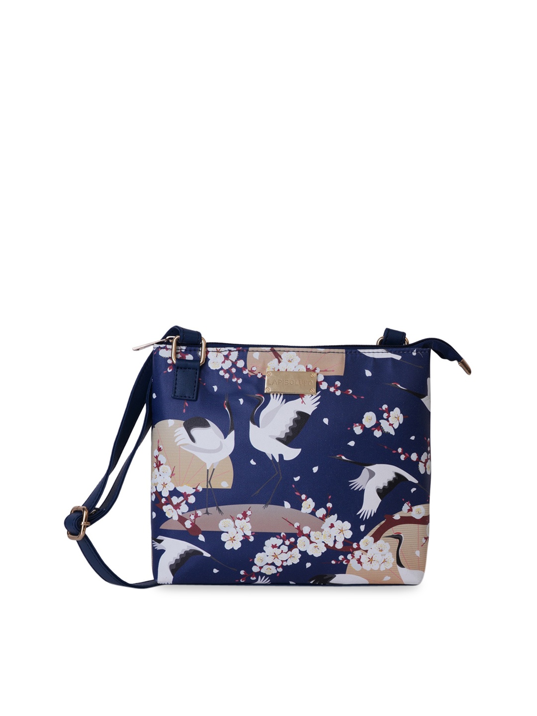 

Lapis O Lupo Navy Blue & White Printed Sling Bag