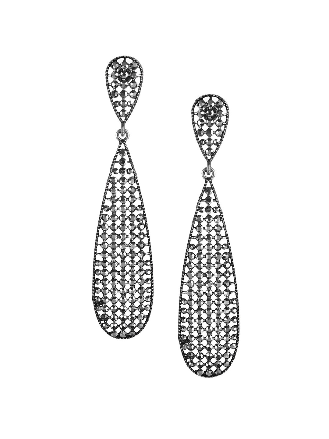 

Mali Fionna Silver-Toned Contemporary Drop Earrings