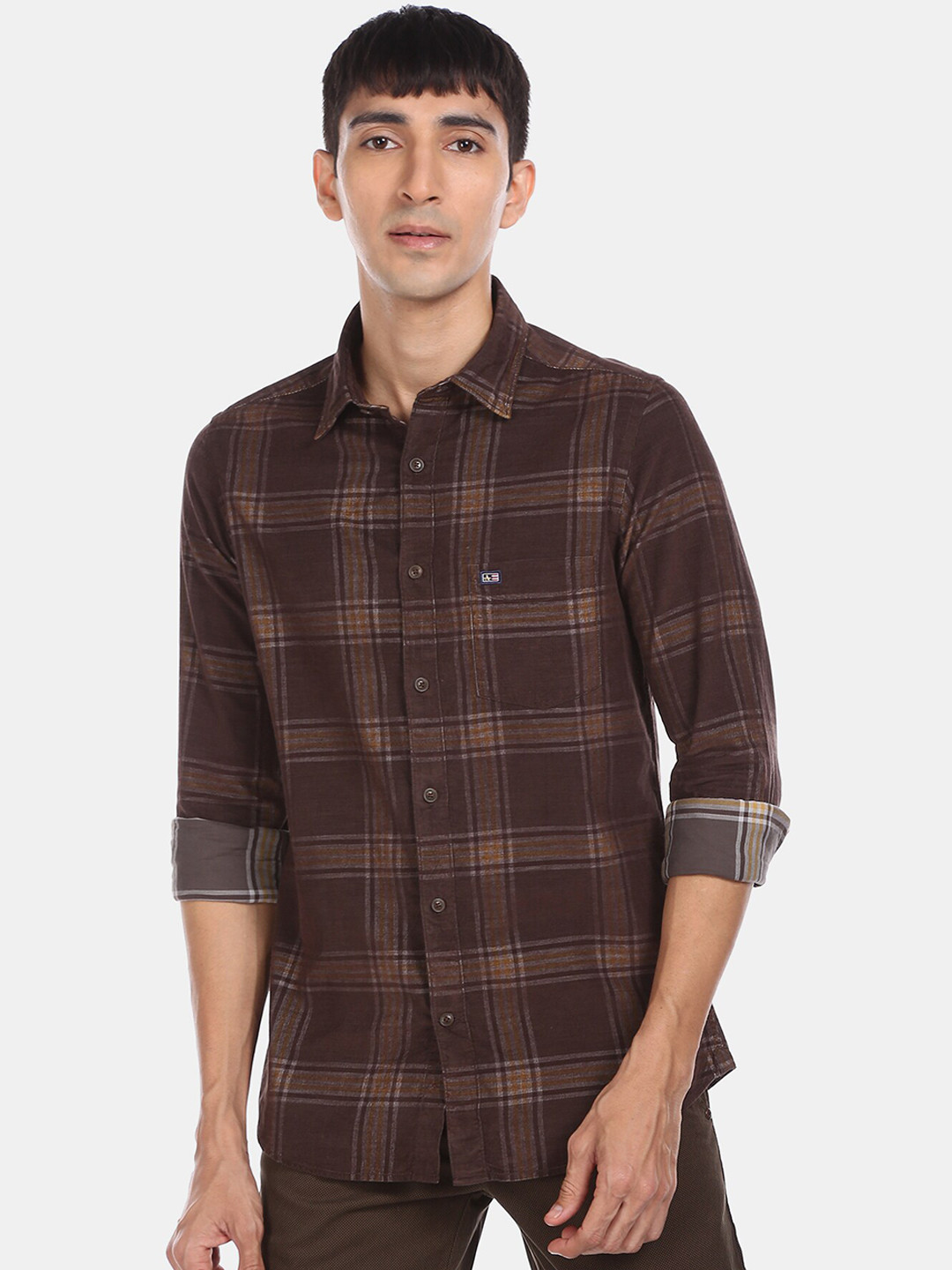 

Arrow Sport Men Brown Regular Fit Checked Casual Shirt