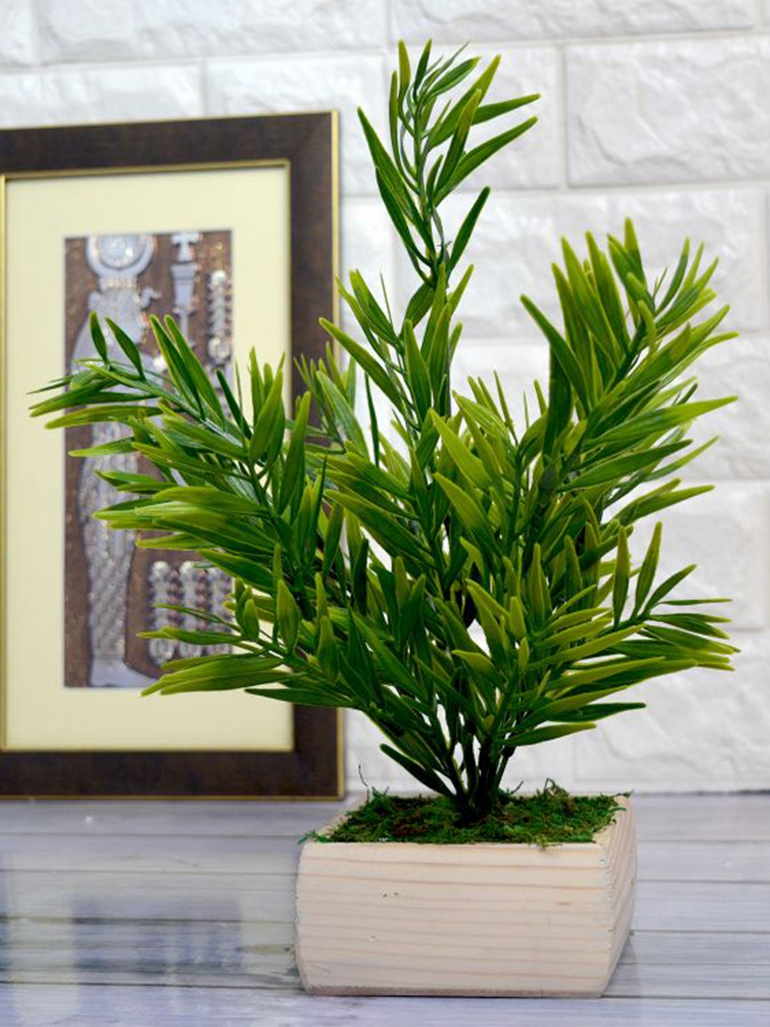 

fancy mart Green & Beige Artificial Bamboo Plant With Pot