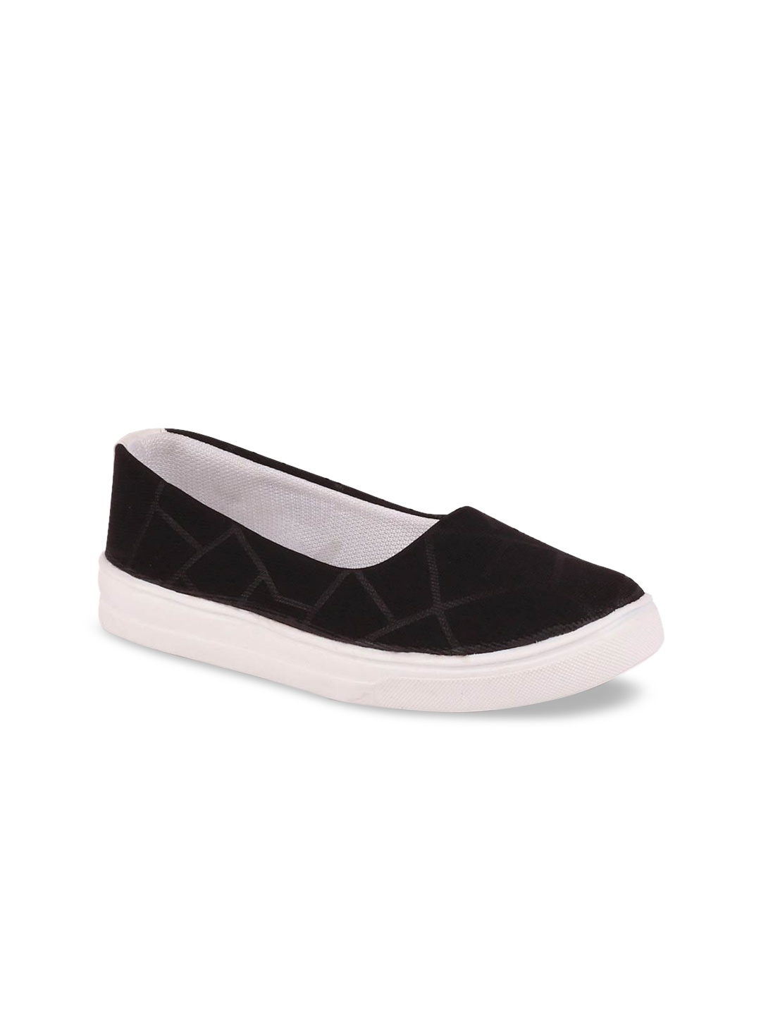

FAUSTO Women Black Printed Canvas Ballerinas
