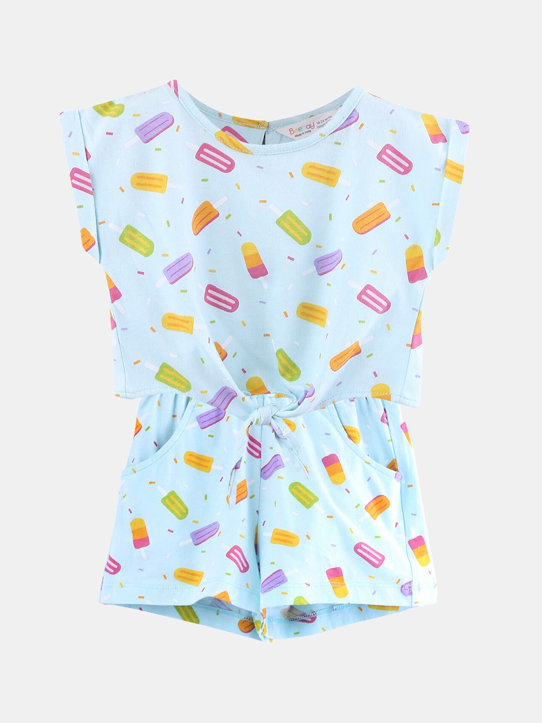 

Beebay Girls Blue Printed Top with Shorts