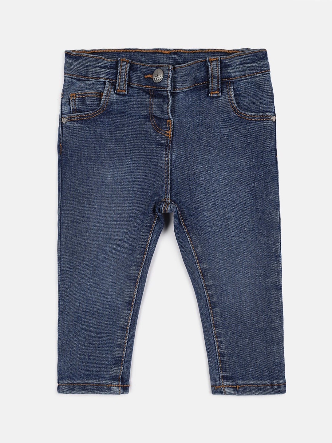 

Chicco Girls Navy Blue Regular Fit Mid-Rise Clean Look Stretchable Jeans