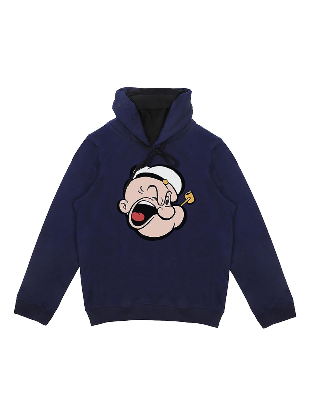 

Popeye Boys Navy Blue Printed Hooded Sweatshirt