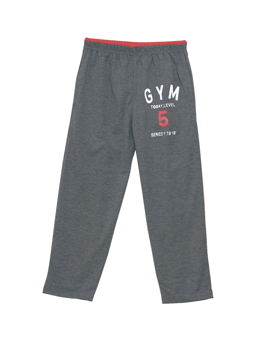 

SWEET ANGEL Boys Charcoal Grey & White Solid Straight-Fit Track Pants