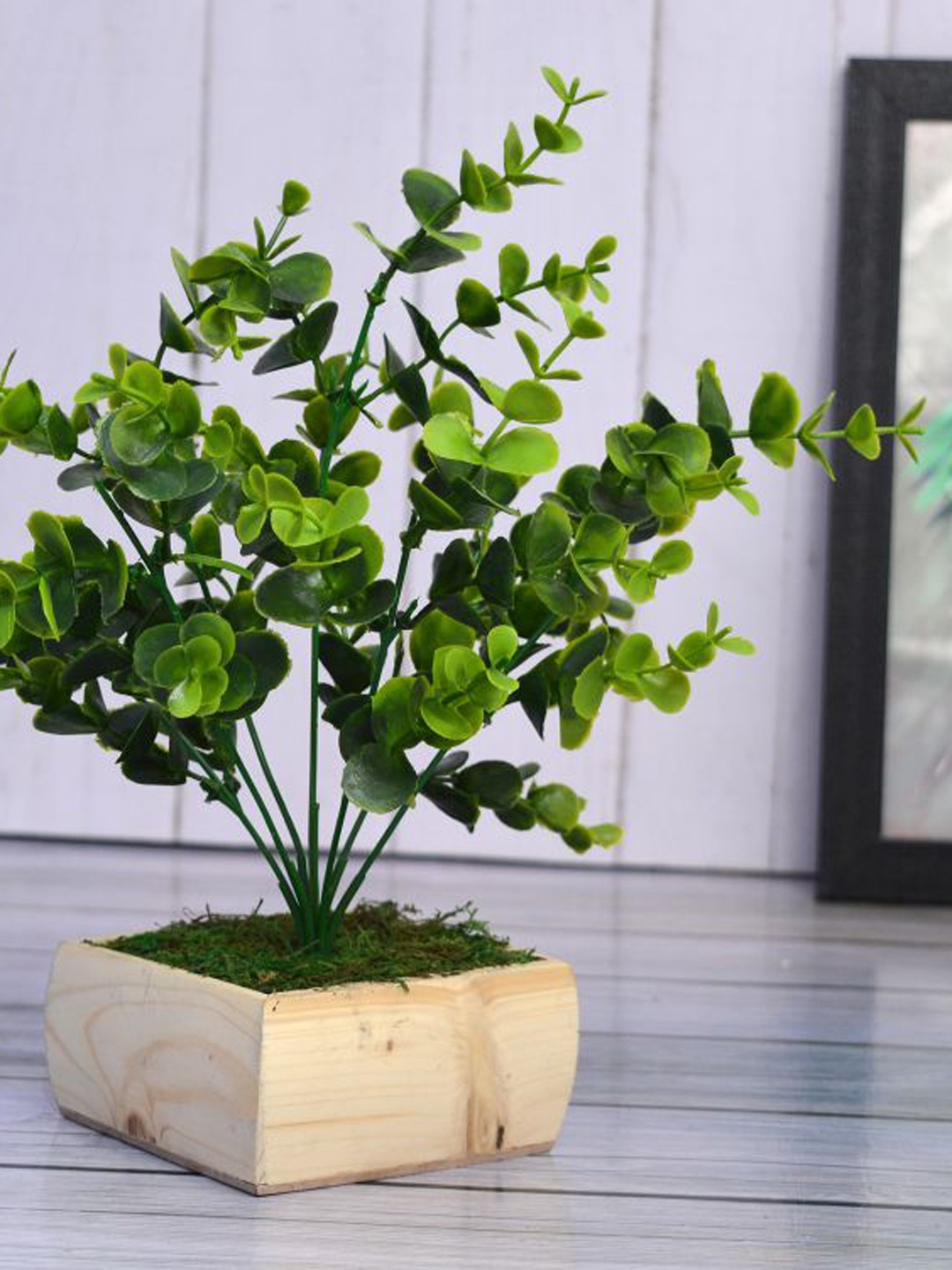 

fancy mart Green & Beige Artificial Tulsi Plant With Pot