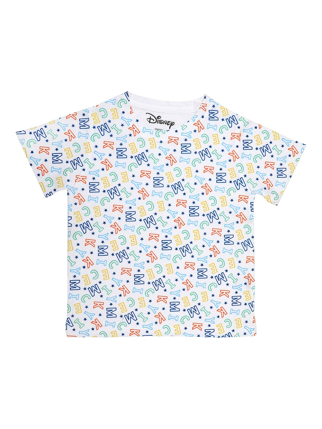 

Disney by Wear Your Mind Boys White Mickey Mouse Printed Round Neck T-shirt
