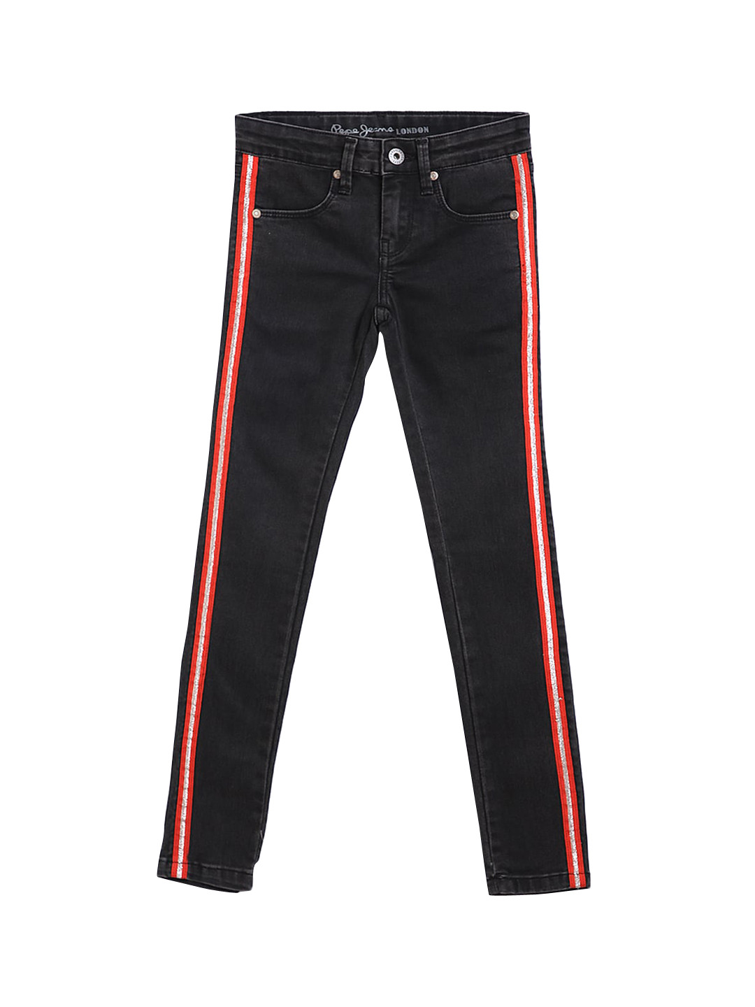 

Pepe Jeans Girls Black Skinny Fit Mid-Rise Clean Look Jeans