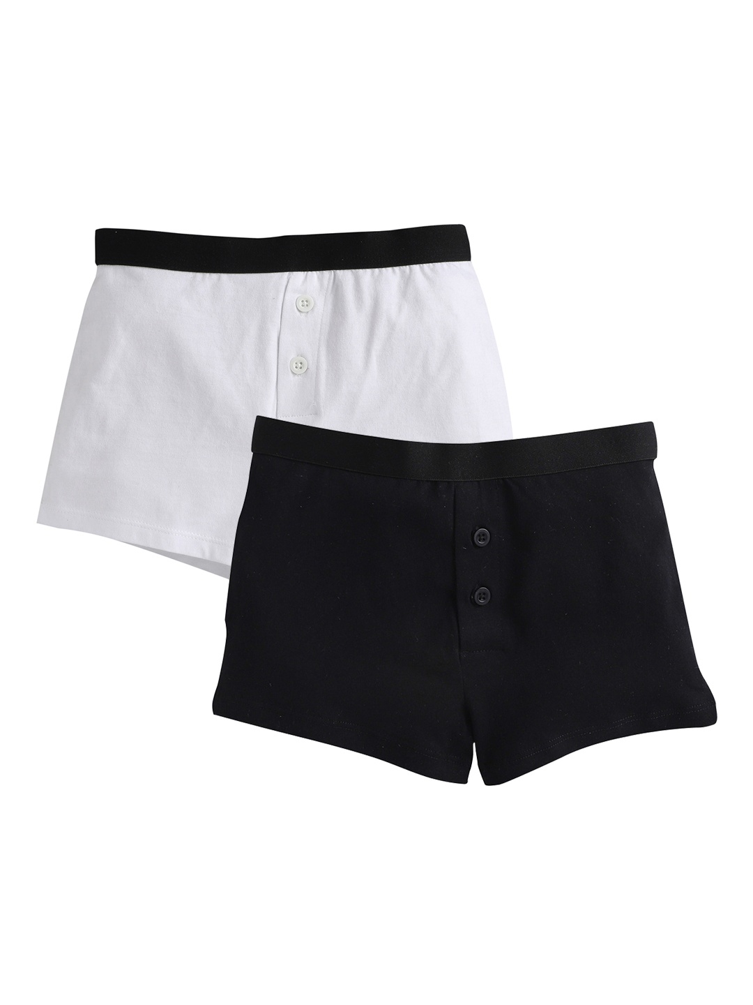 

Charm n Cherish Pack of 2 Boys White and Blue Solid Cotton Boxer Briefs