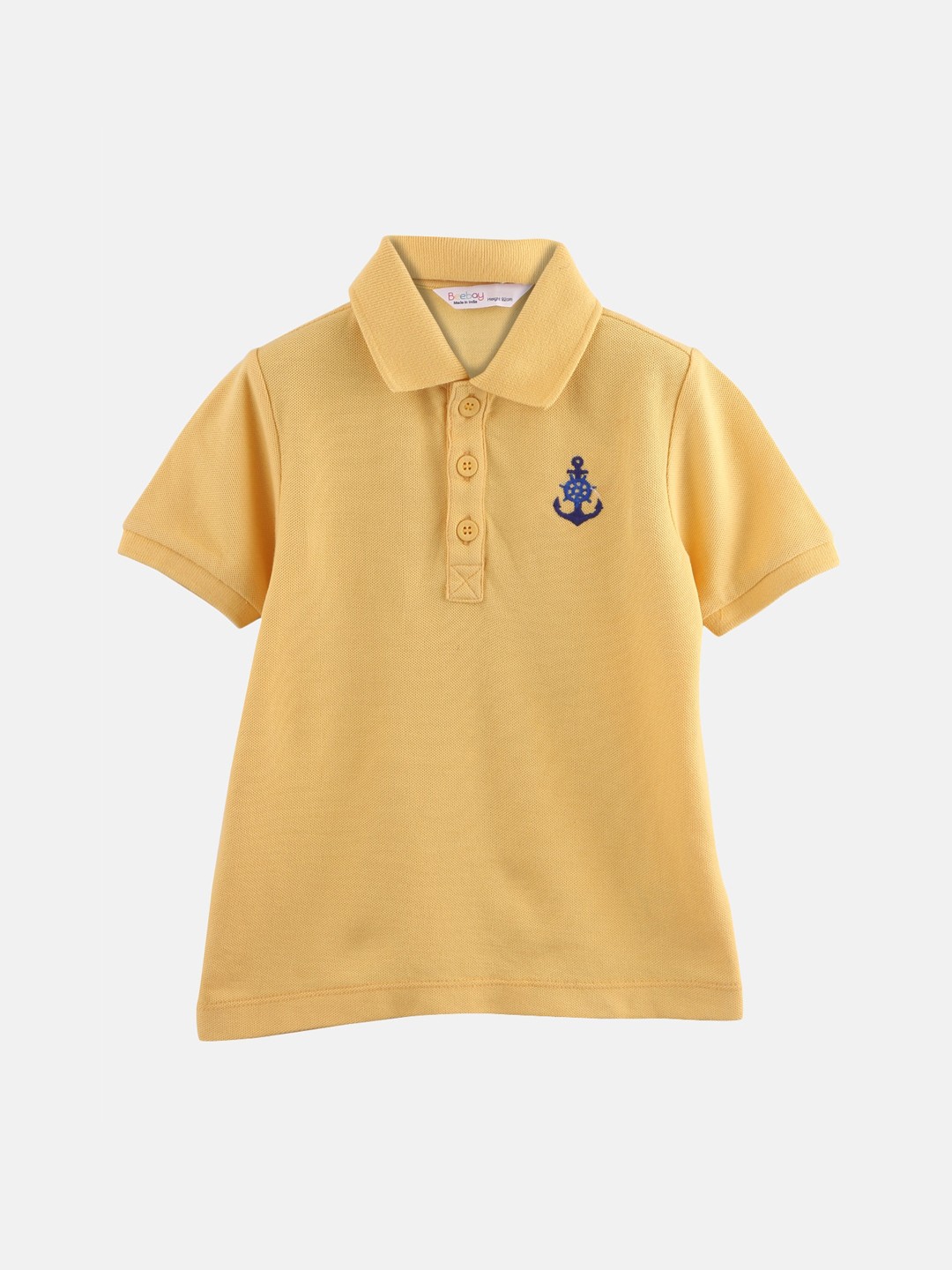 

Beebay Boys Yellow Solid Polo Collar T-shirt