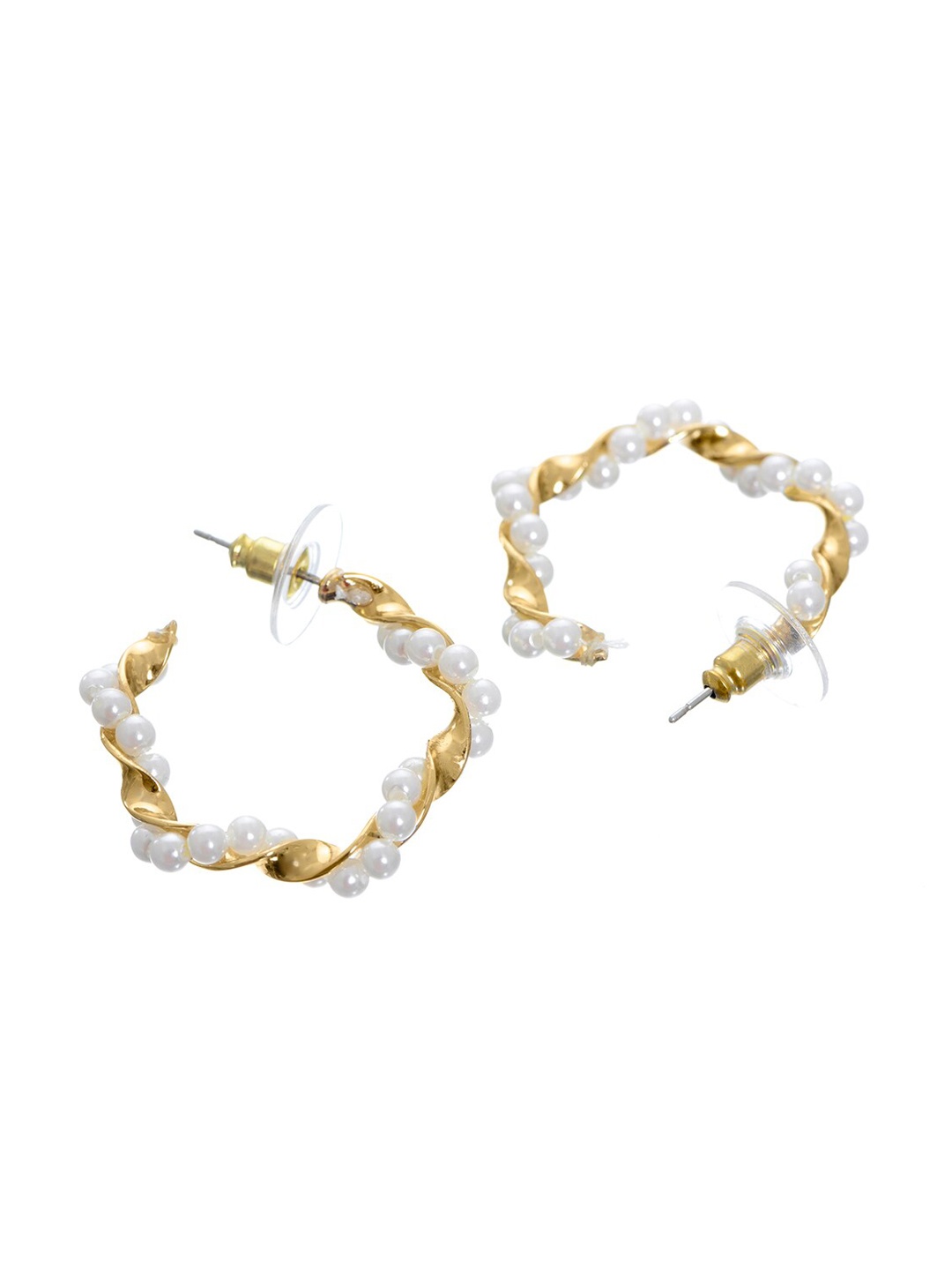 

FabAlley White Gold-Plated Circular Hoop Earrings