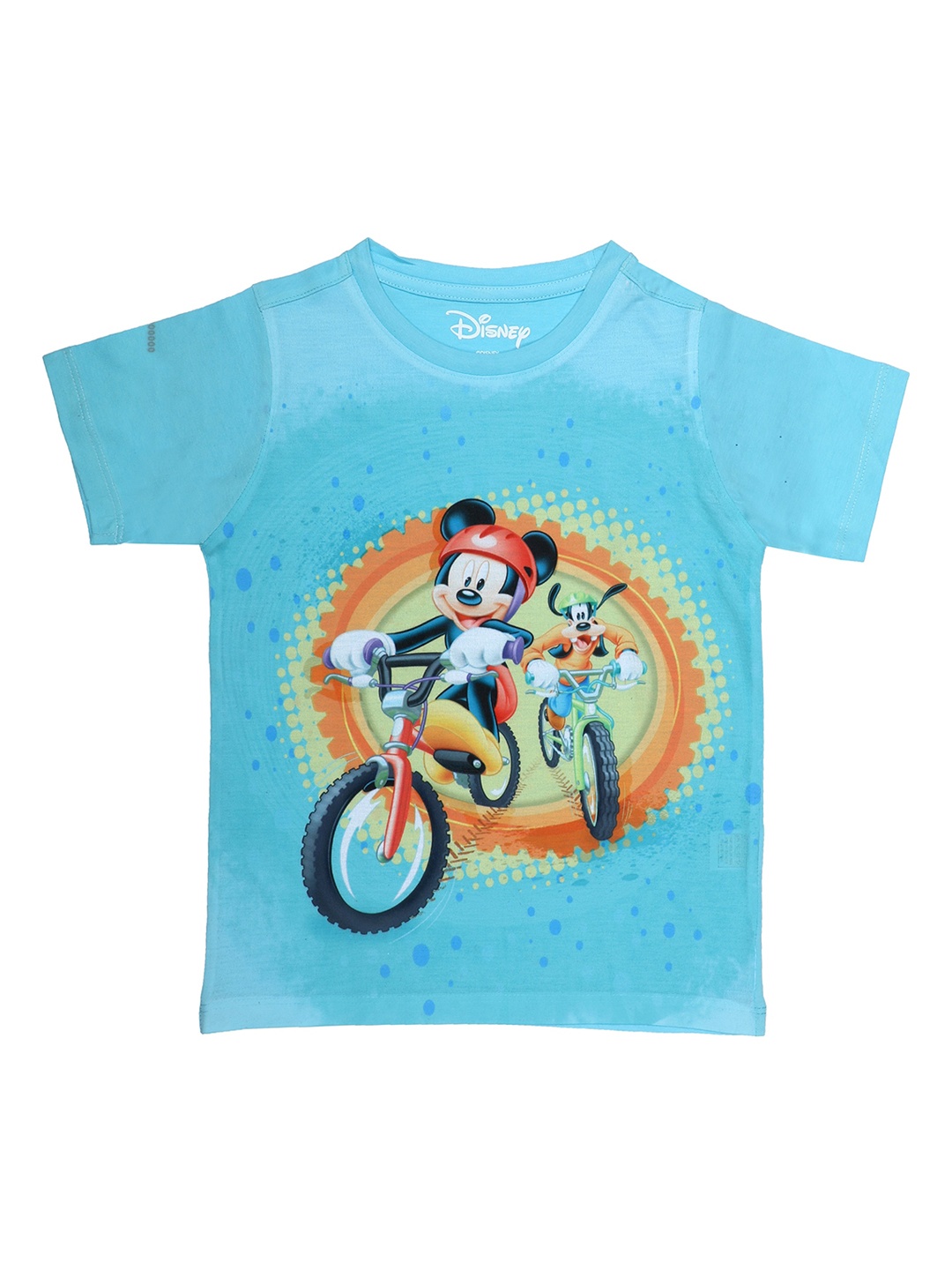 

Disney by Wear Your Mind Boys Blue Mickey & Friends Printed Round Neck T-shirt