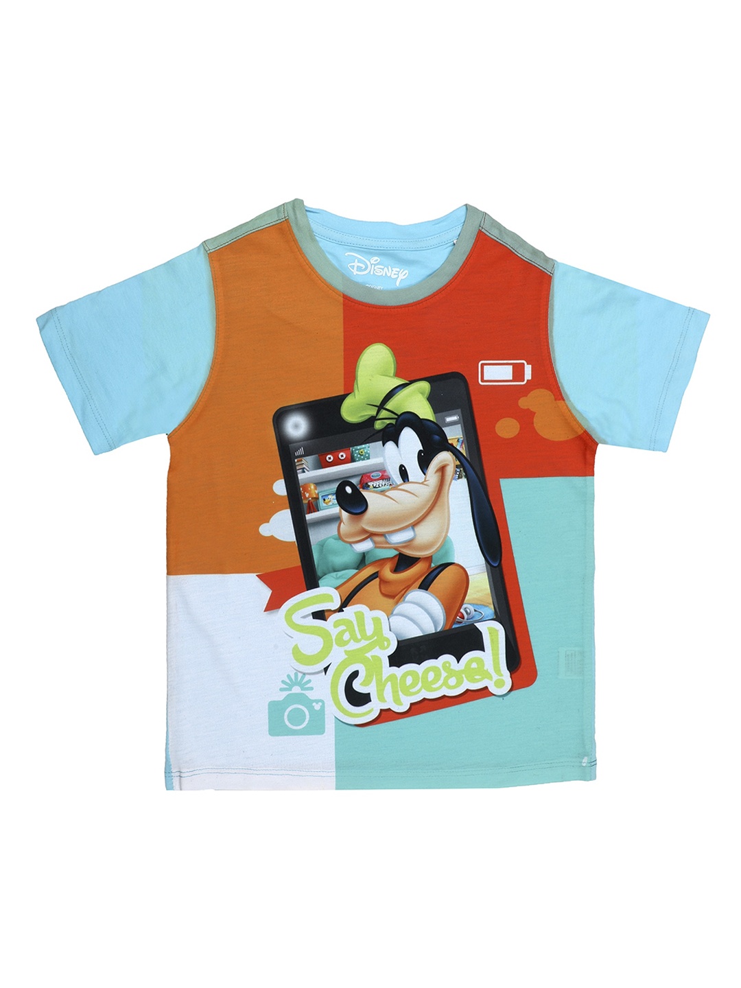 

Disney by Wear Your Mind Boys Blue Goofy Printed Round Neck T-shirt