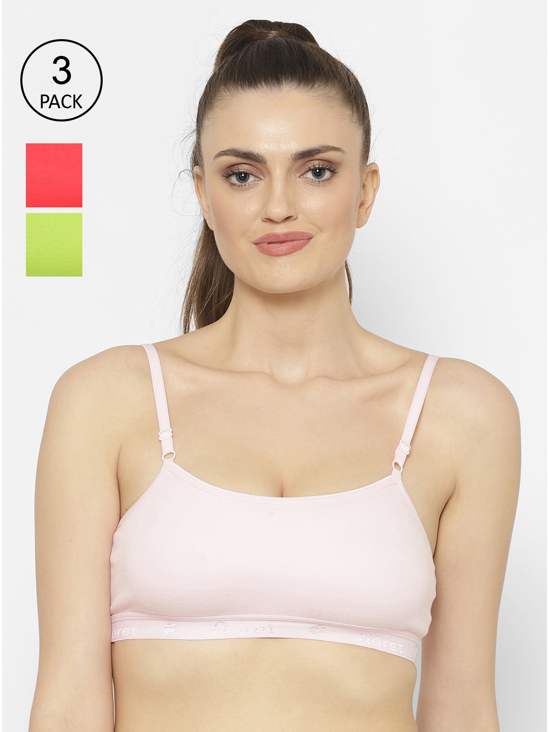 

Floret Pink & Coral Solid Set of 3 Workout Bra 1492_Pink-Tomato-Lime Green-Pink-Tomato