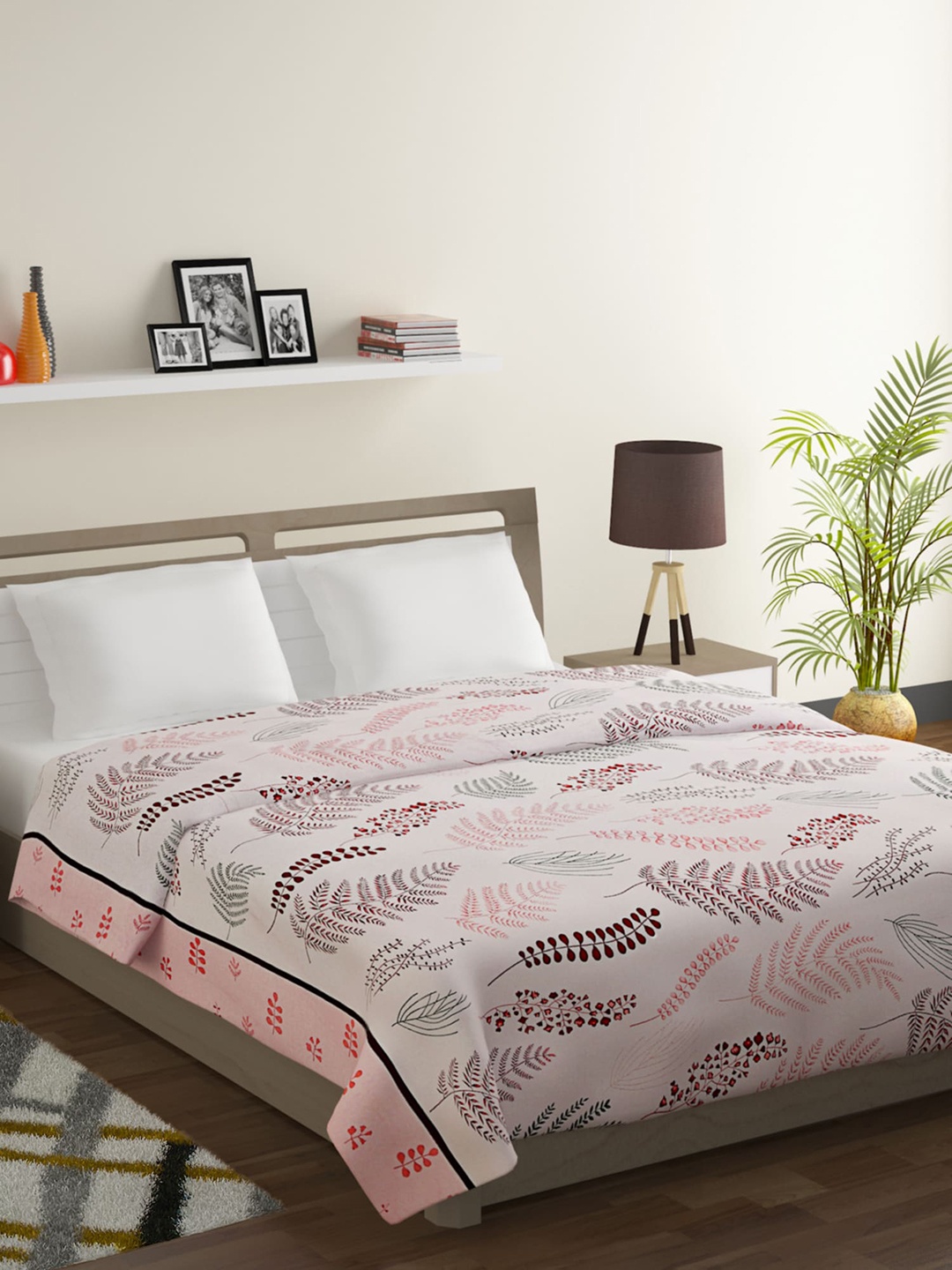 

SWAYAM Pink & Black Ethnic Motifs Mild Winter 150 GSM Double Bed Comforter