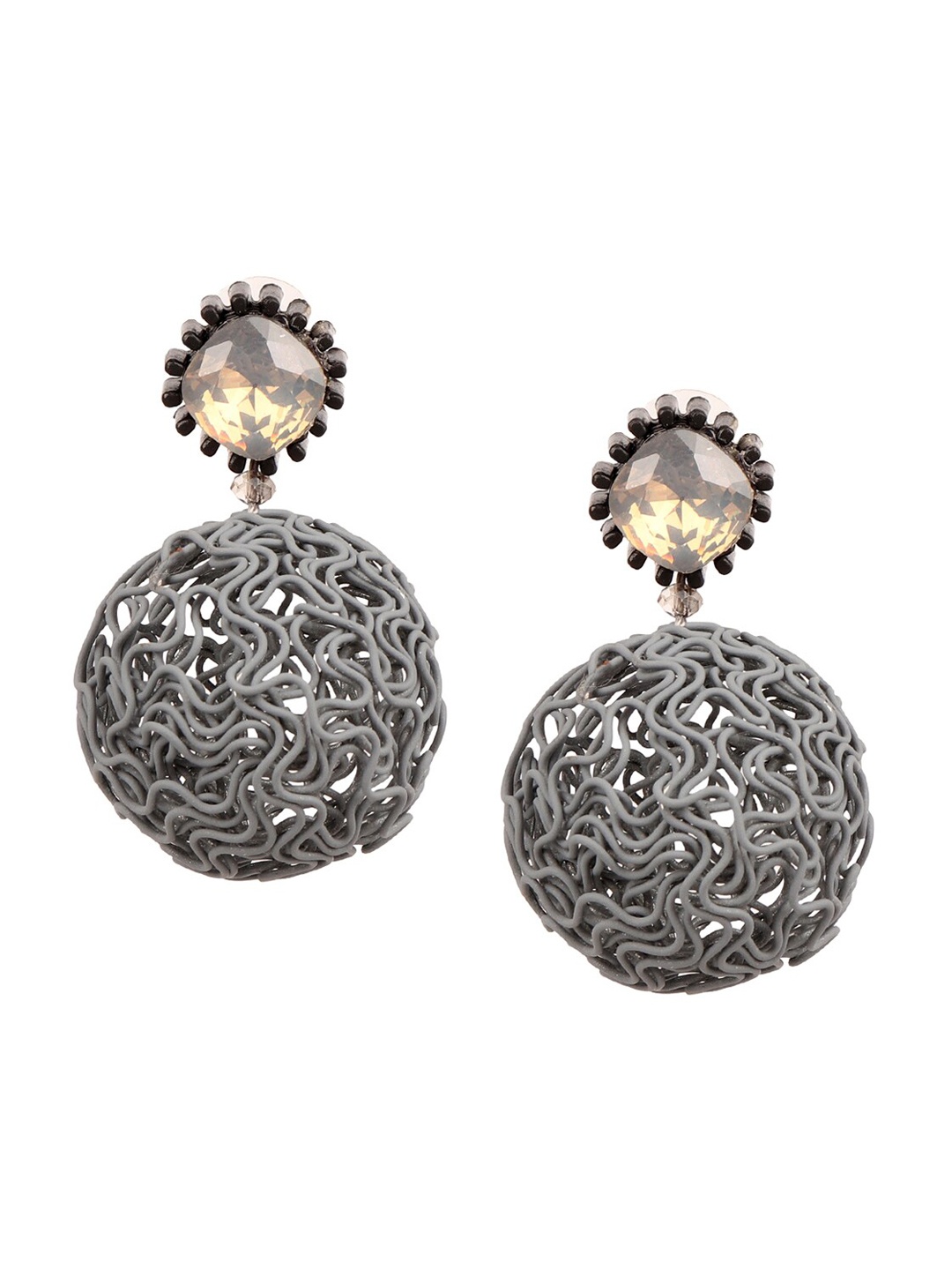 

Mali Fionna Silver-Toned Contemporary Drop Earrings