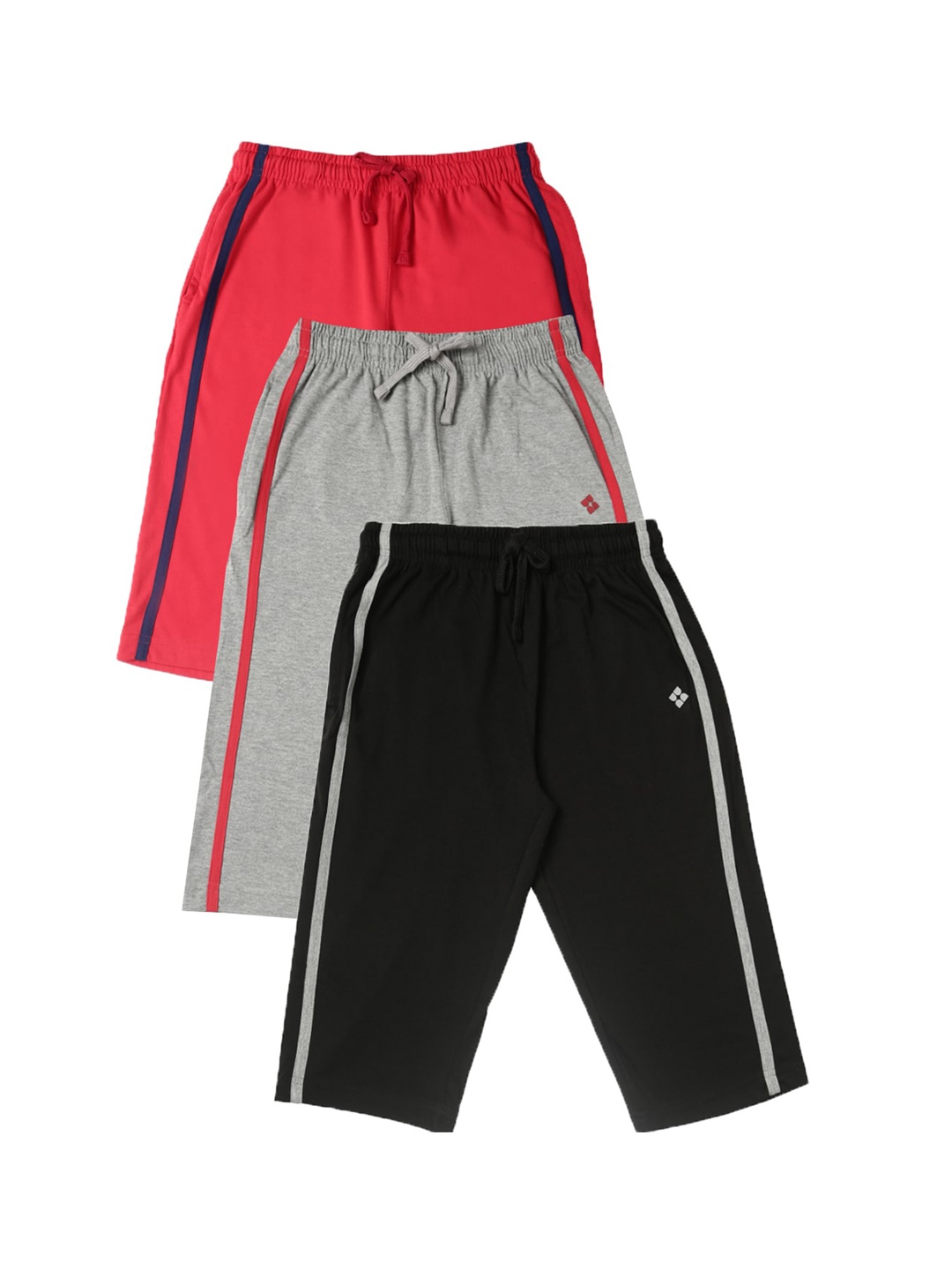 

Dollar Boys Red and Black Pack of 3 Solid Lounge Shorts, Grey
