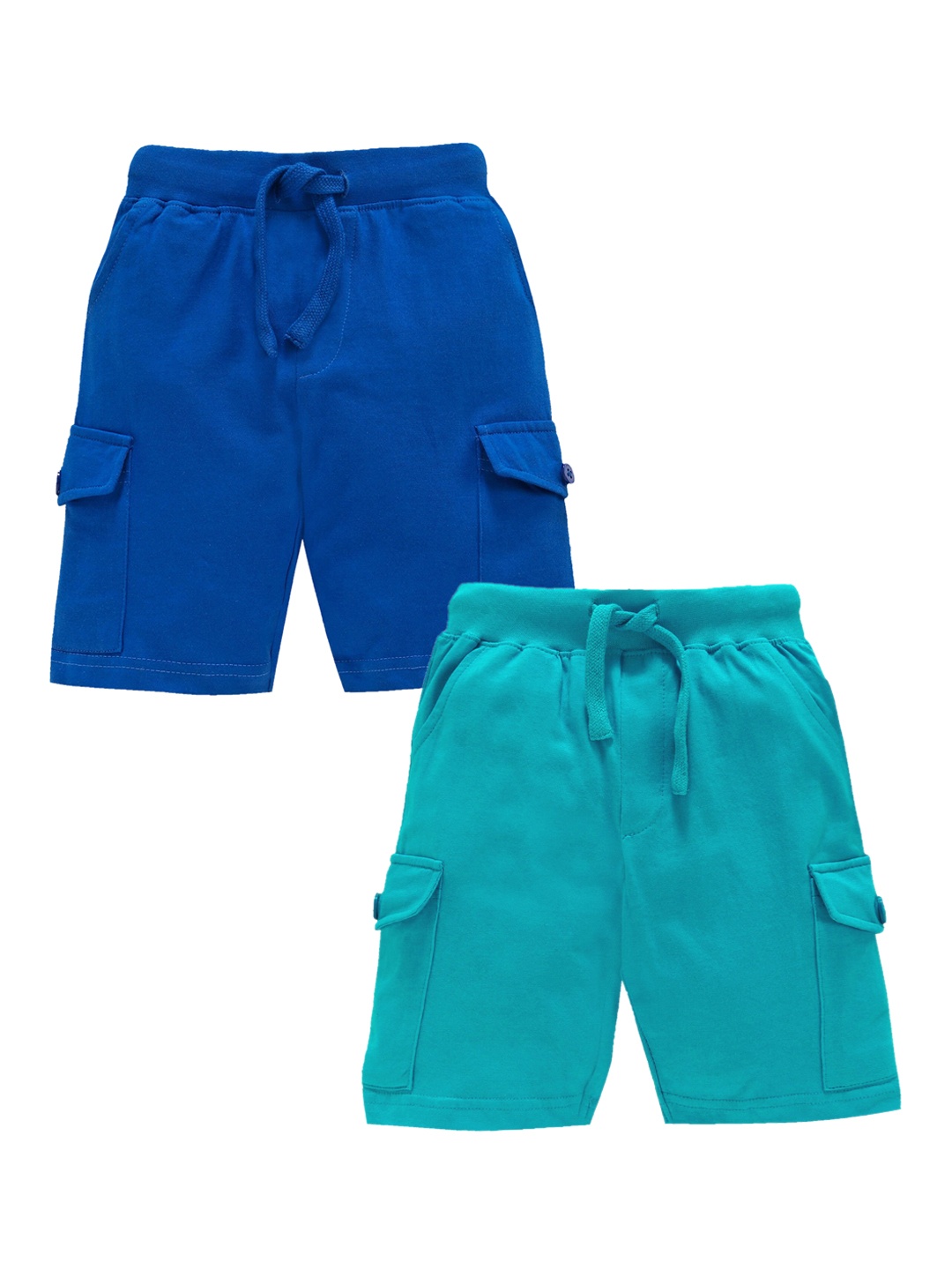 

KiddoPanti Boys Pack Of 2 Solid Regular Fit Regular Shorts, Blue