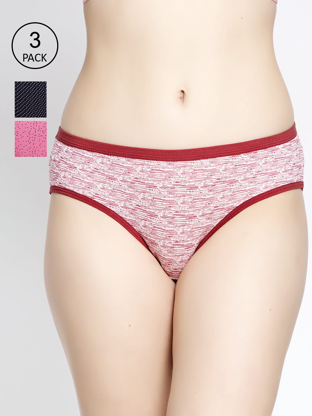 

GRACIT Women Pack Of 3 Assorted Hipster Briefs PW27-01-03-15