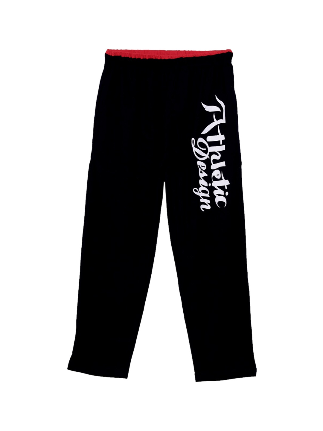 SWEET ANGEL Boys Black & White Solid Straight-Fit Track Pants