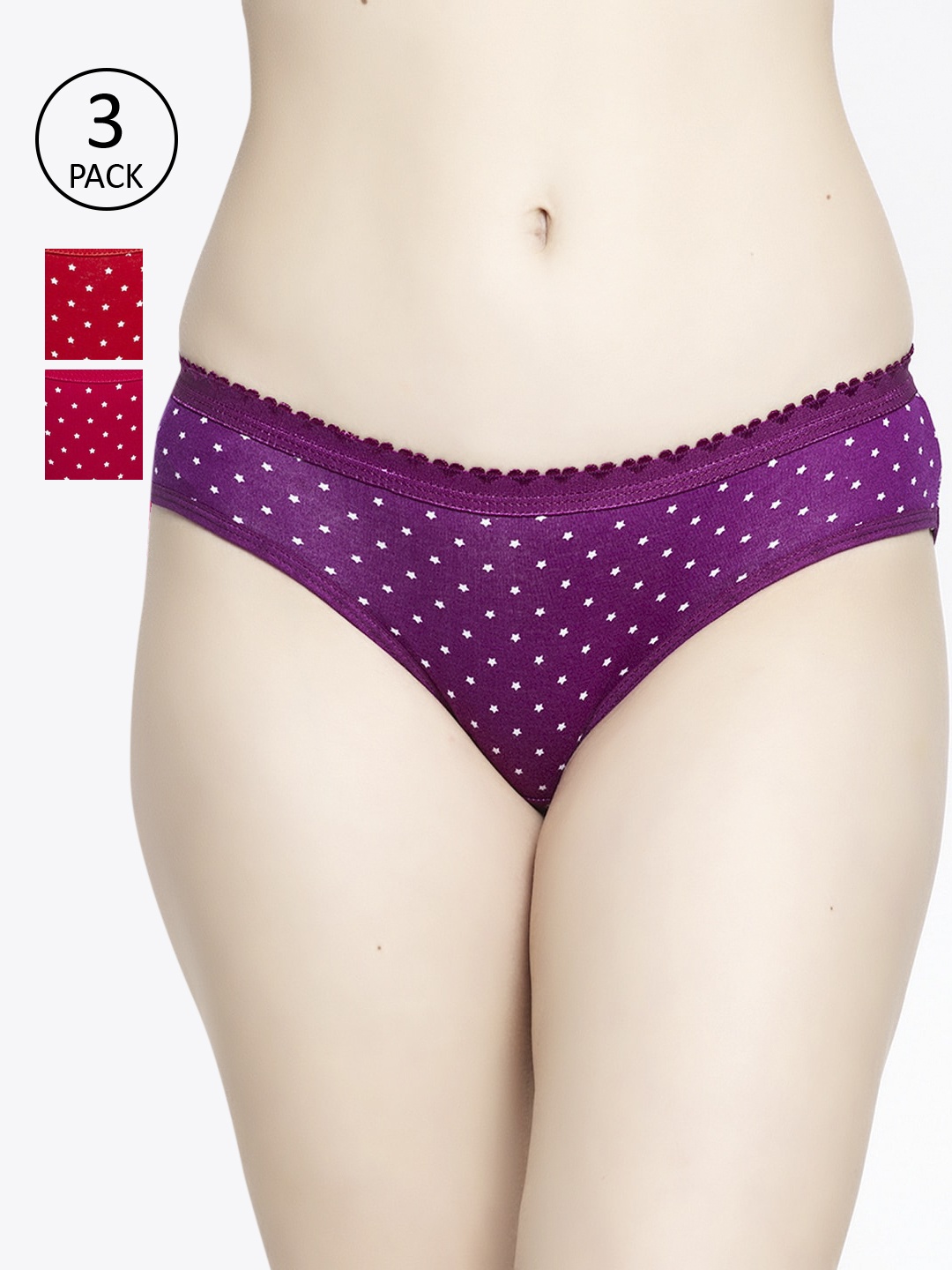 

GRACIT Women Pack Of 3 Assorted Hipster Briefs PW26-03-07-16