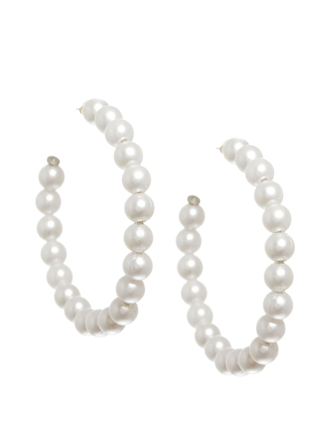 

FabAlley Gold-Plated White Contemporary Hoop Earrings