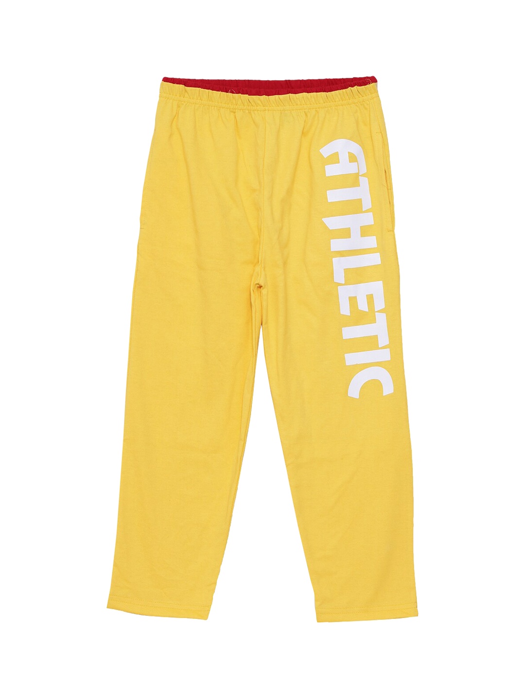 

SWEET ANGEL Boys Yellow & White Solid Straight-Fit Track Pants