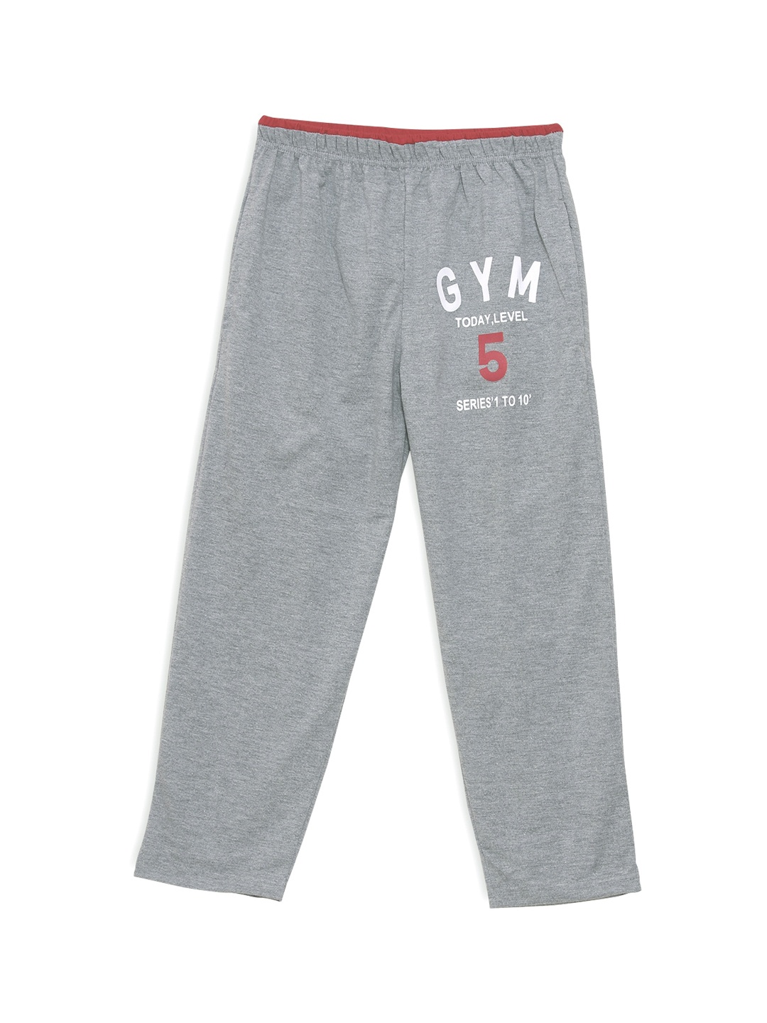 

Sweet Angel Boys Grey Melange & White Solid Straight-Fit Track Pants