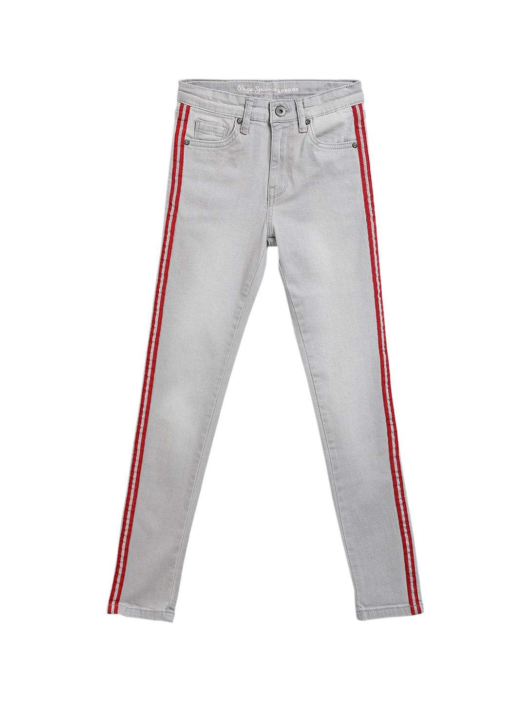 

Pepe Jeans Girls Grey Skinny Fit High-Rise Clean Look Jeans