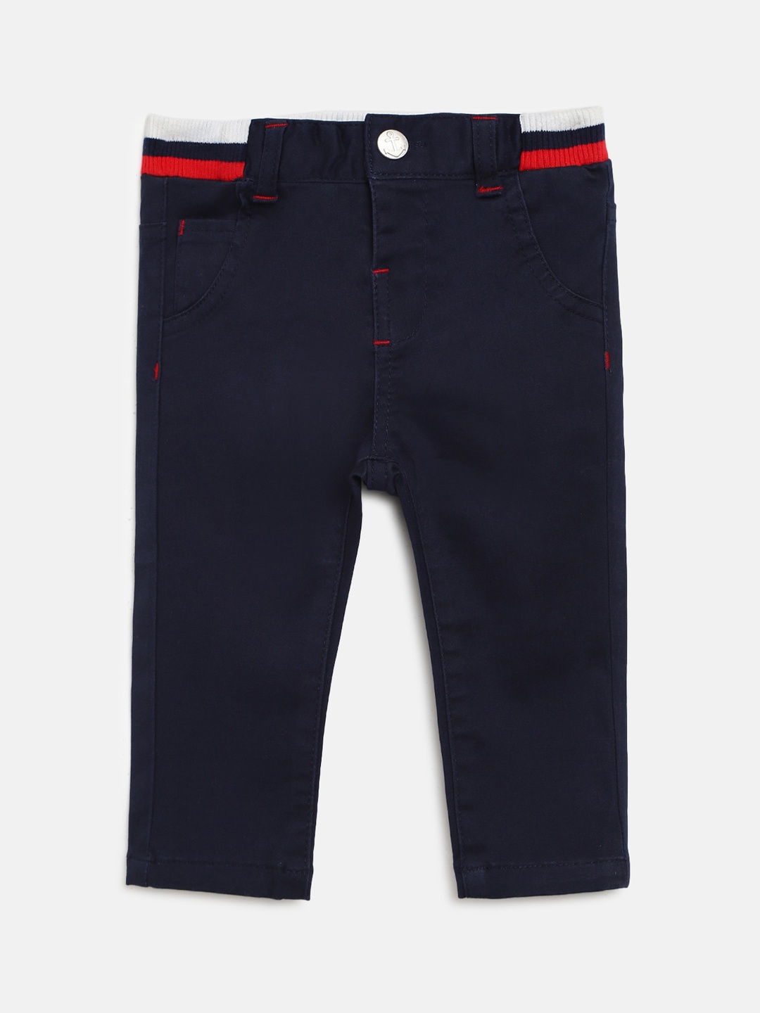 

Chicco Boys Navy Blue Regular Fit Solid Chinos