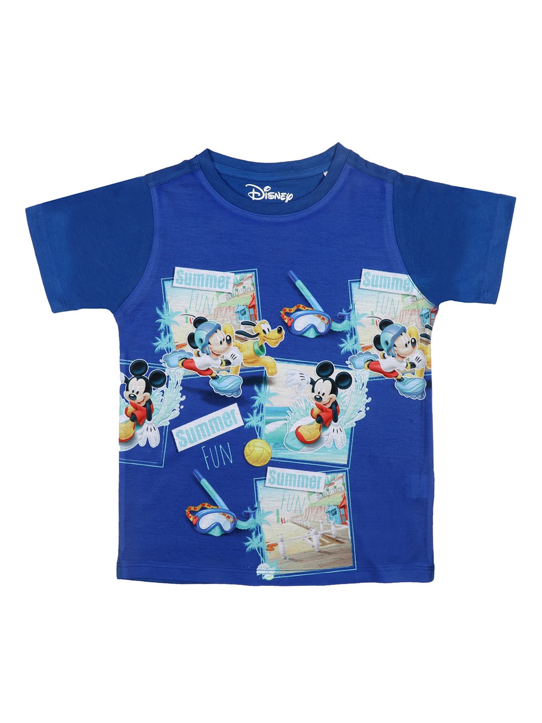 

Disney by Wear Your Mind Boys Blue Mickey Mouse Printed T-shirt
