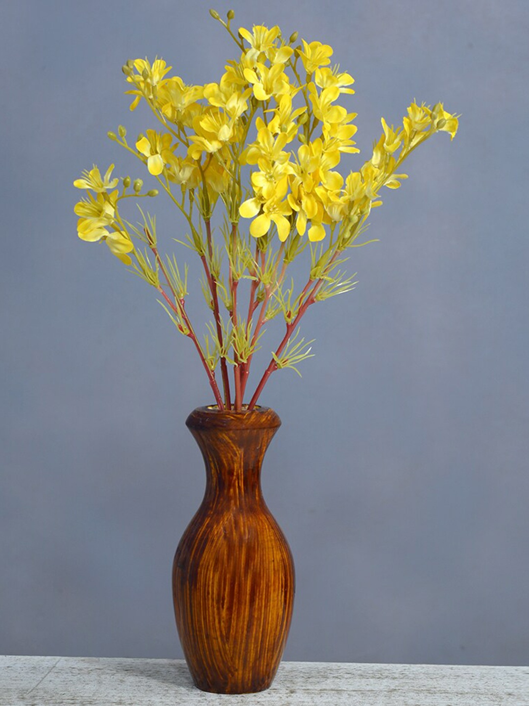 

fancy mart Yellow & Brown Artificial Vas Flowers Bunch