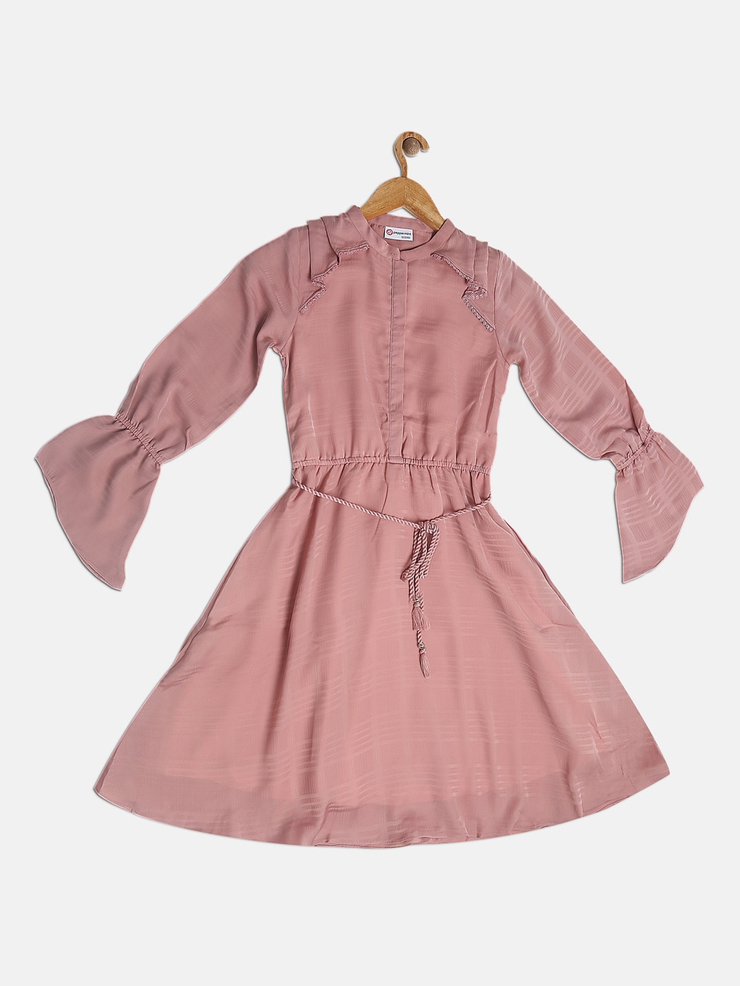 

Peppermint Girls Pink Solid Fit and Flare Dress