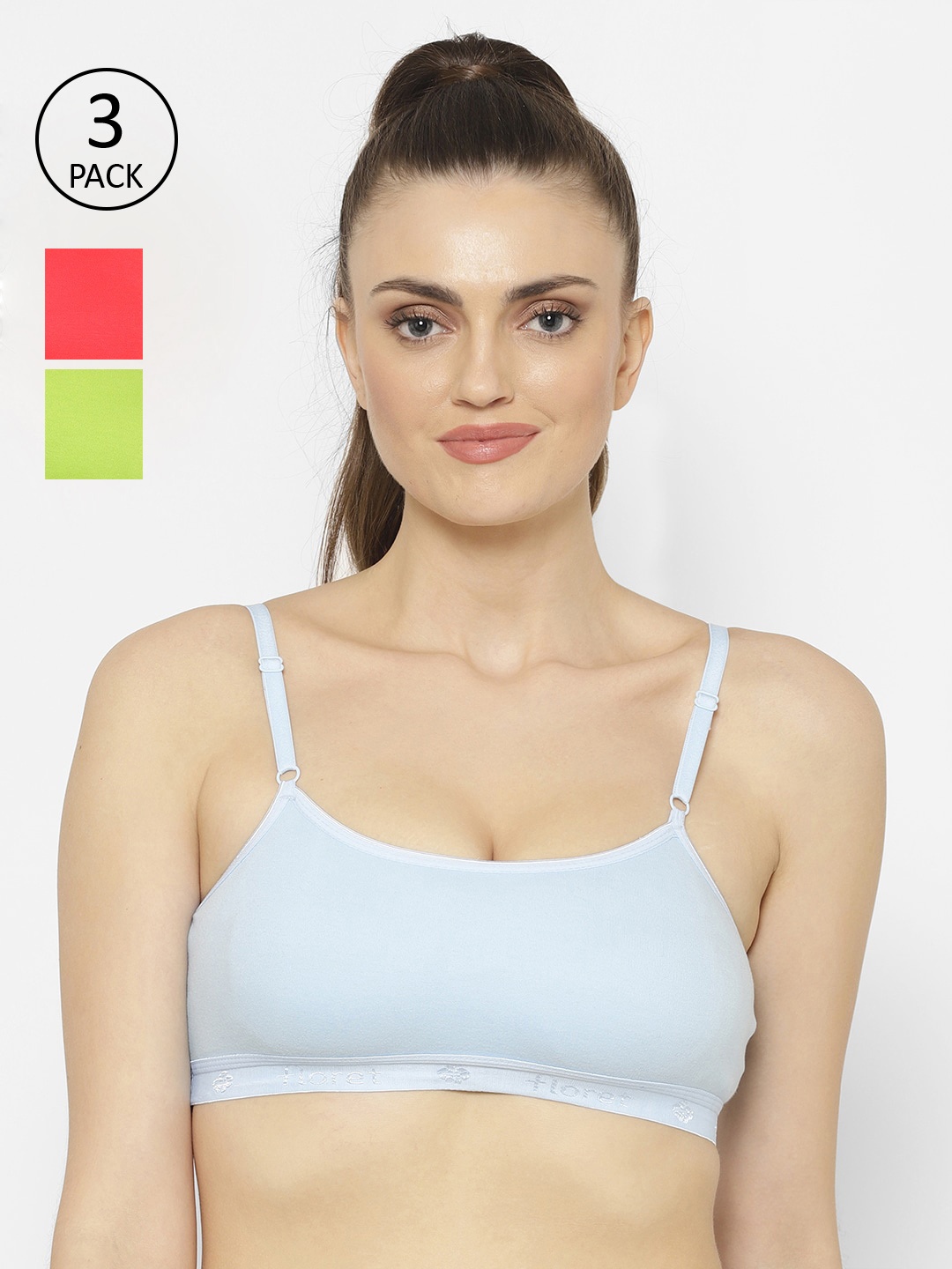 

Floret Blue & Lime Green Solid Set of 3 Workout Bra 1492_Tomato-Sky-Lime Green-Tomato