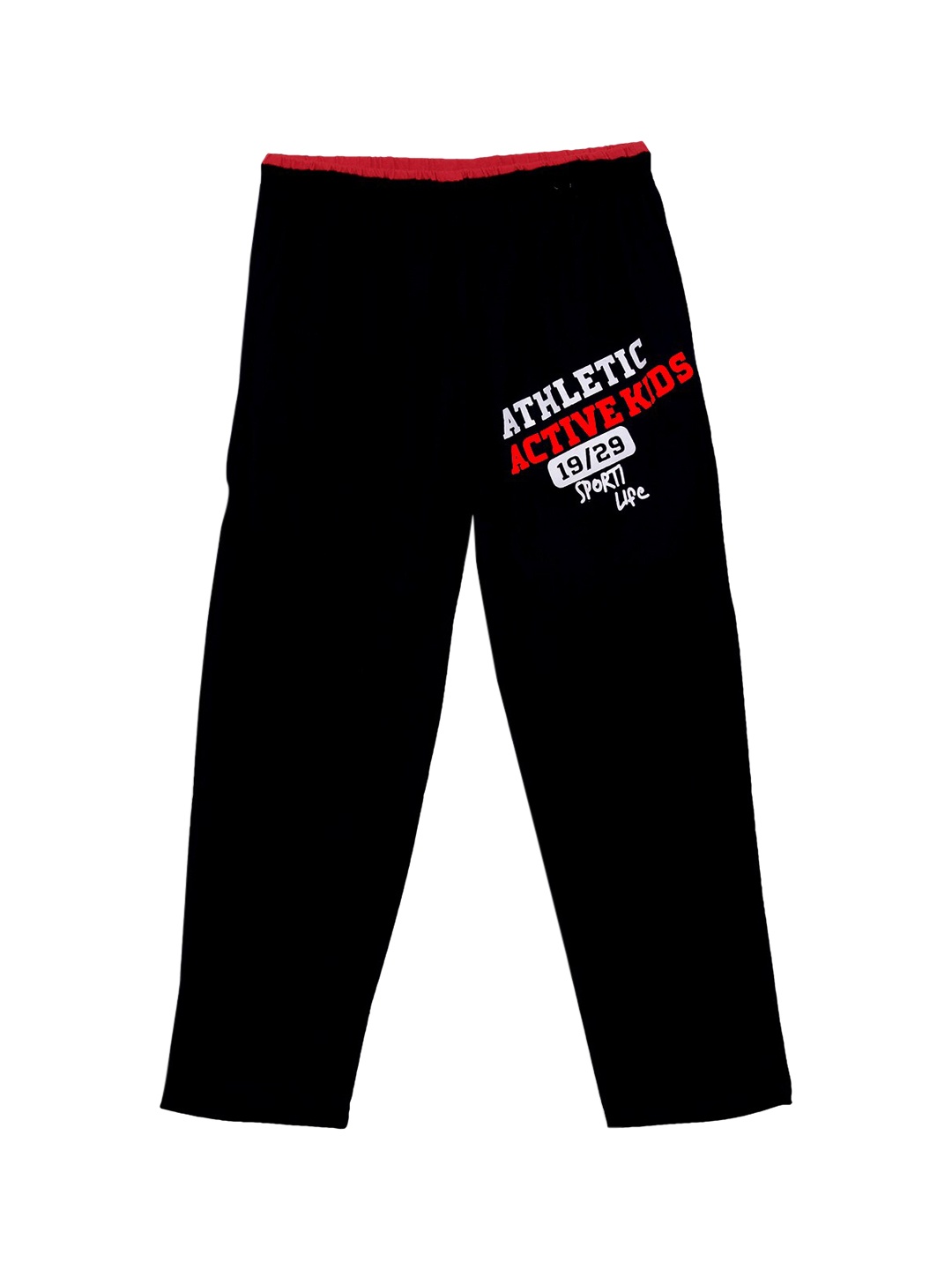 SWEET ANGEL Boys Black Solid Straight-Fit Track Pants
