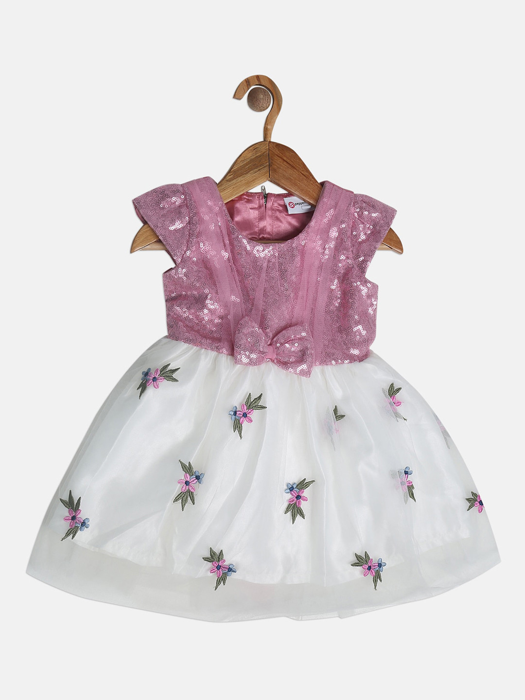 

Peppermint Girls Pink & White Embellished Fit and Flare Dress