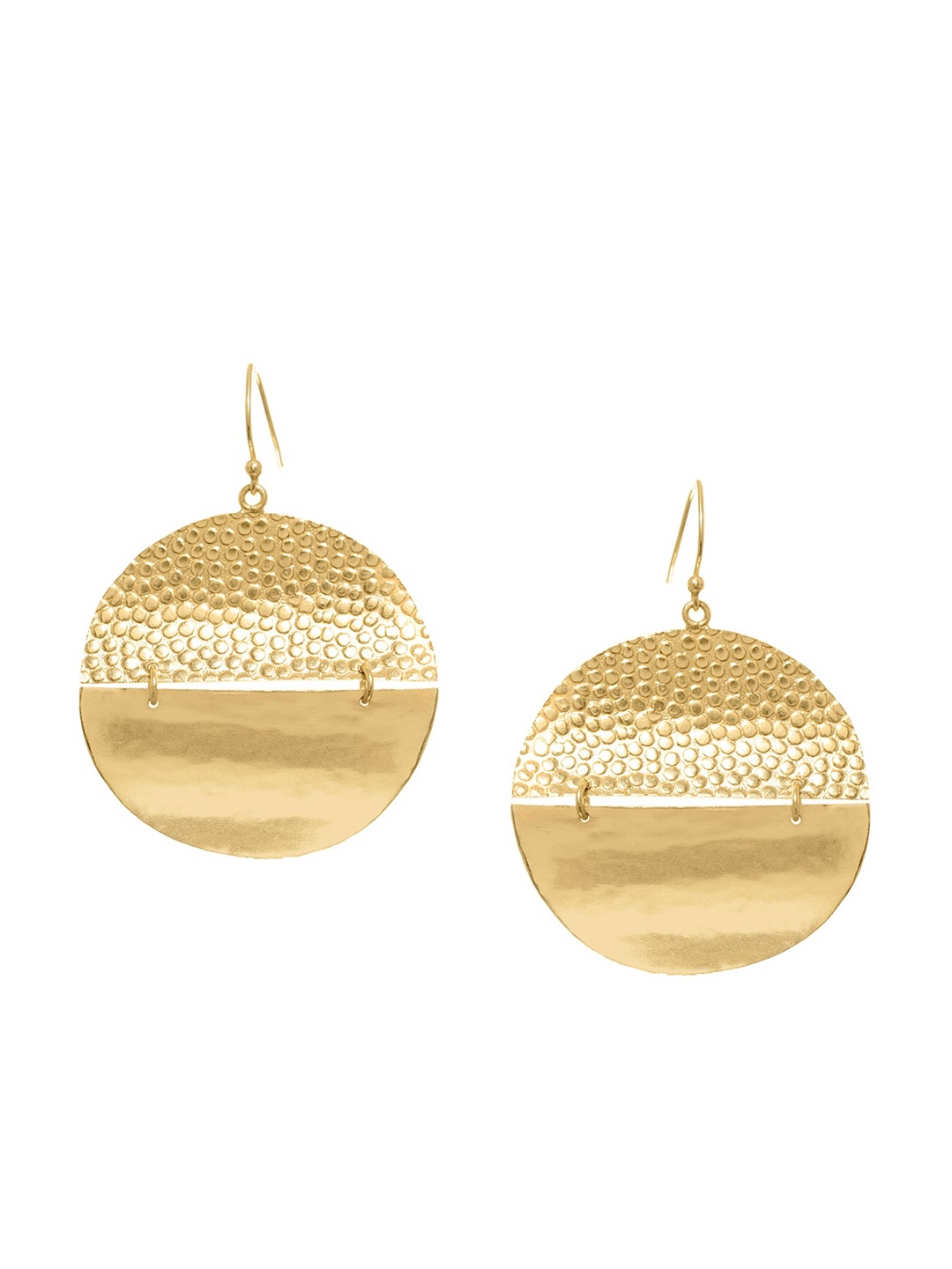 FabAlley Gold-Plated Circular Drop Earrings