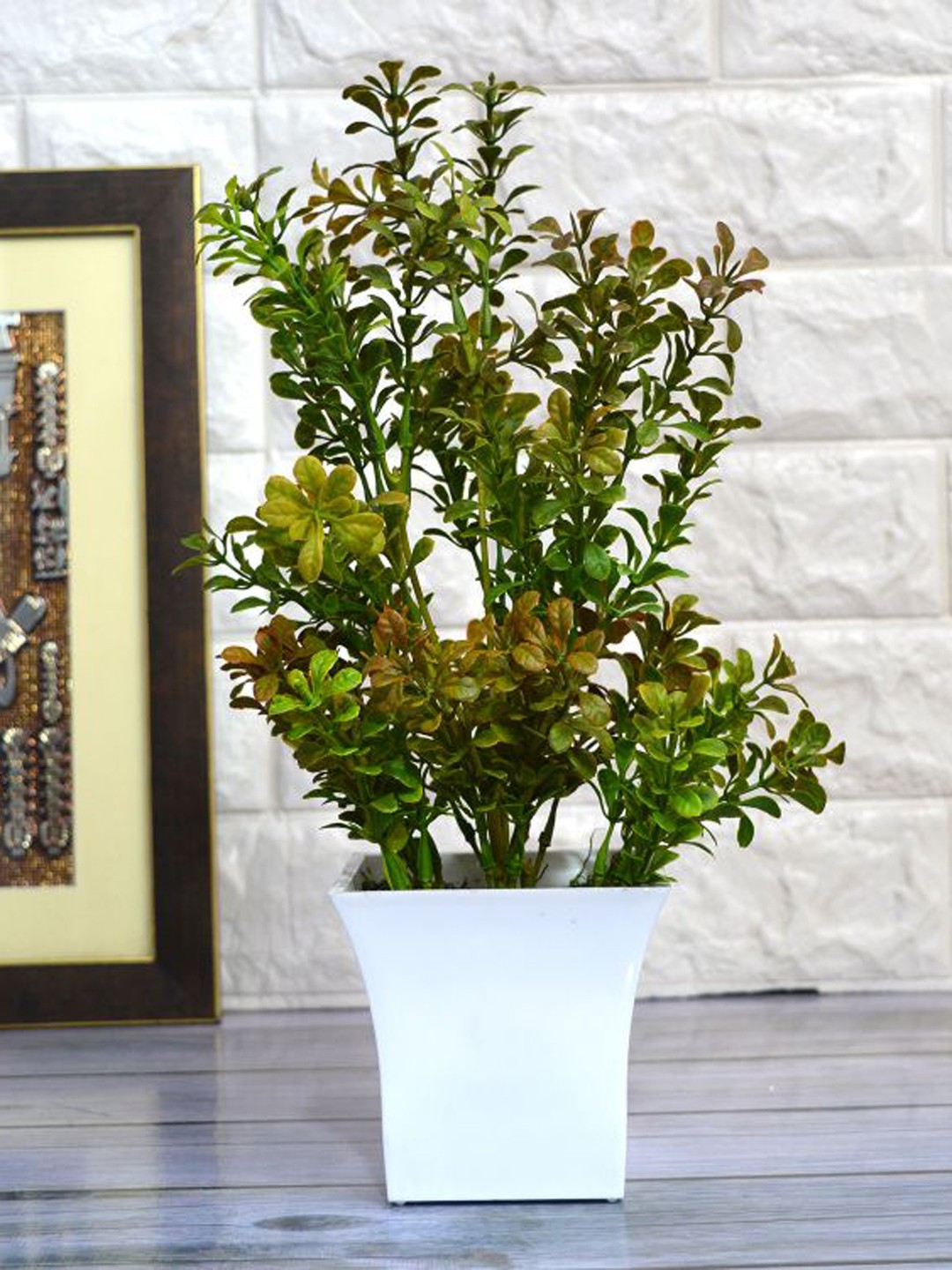 

fancy mart Green & Brown Artificial Fenugreek Plant In Pot