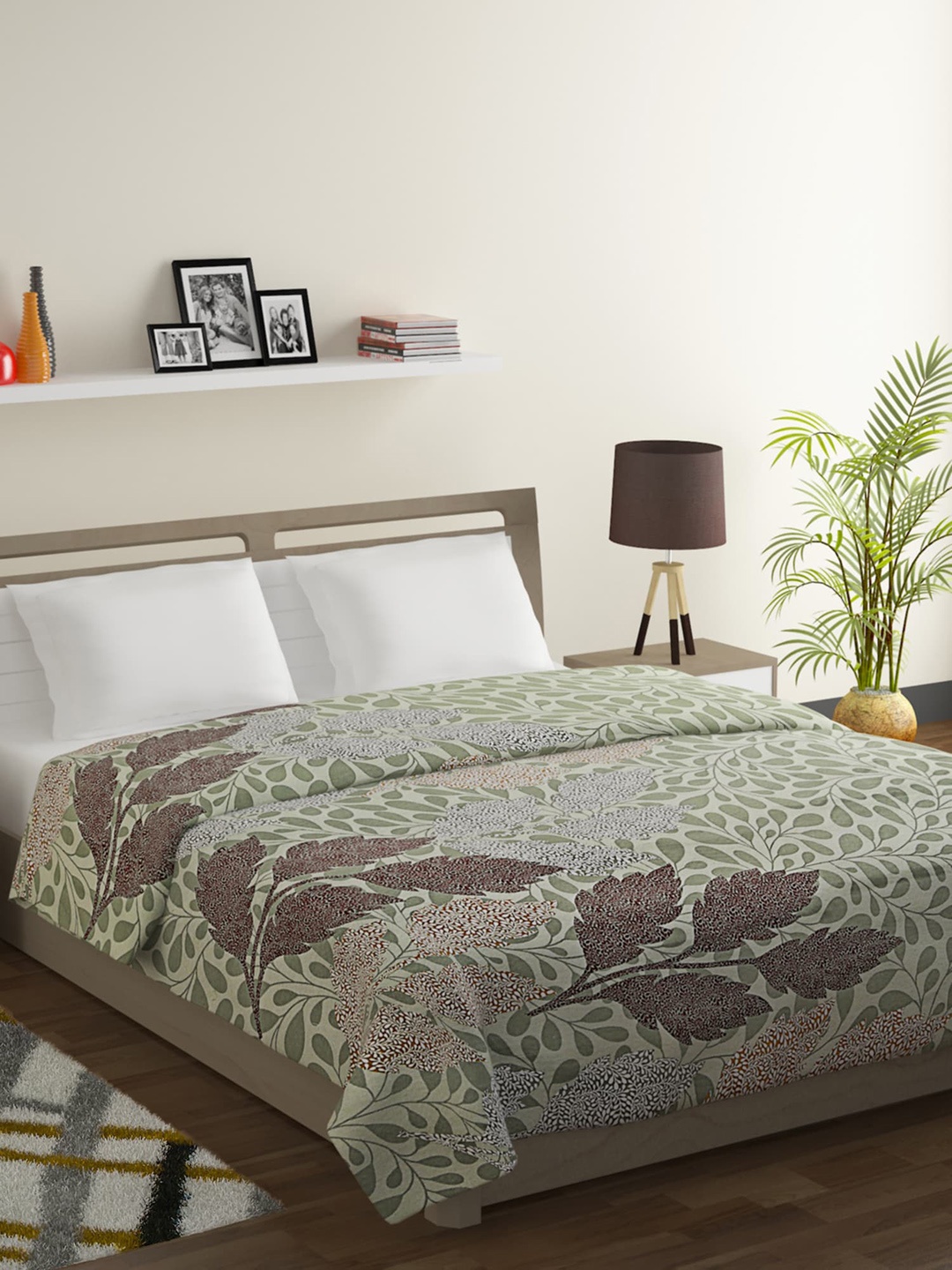 

SWAYAM Green & Yellow Ethnic Motifs Mild Winter 150 GSM Double Bed Comforter