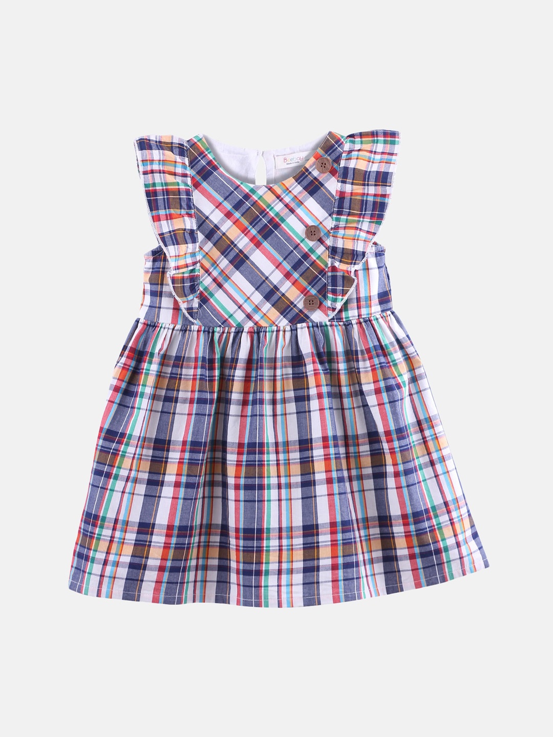 

Beebay Girls Multicoloured Checked Fit and Flare Dress, Multi