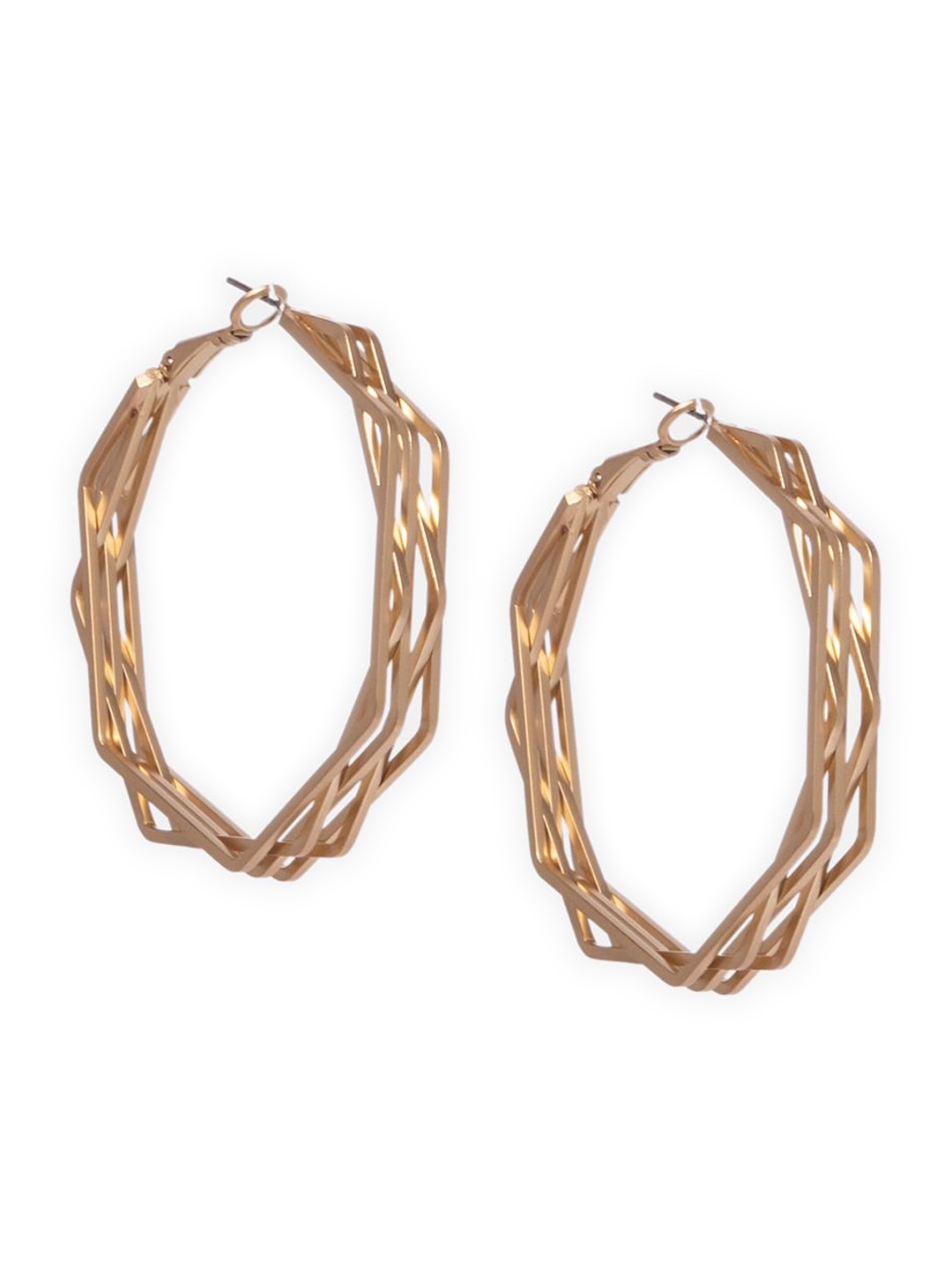 

Mali Fionna Gold-Toned Contemporary Hoop Earrings