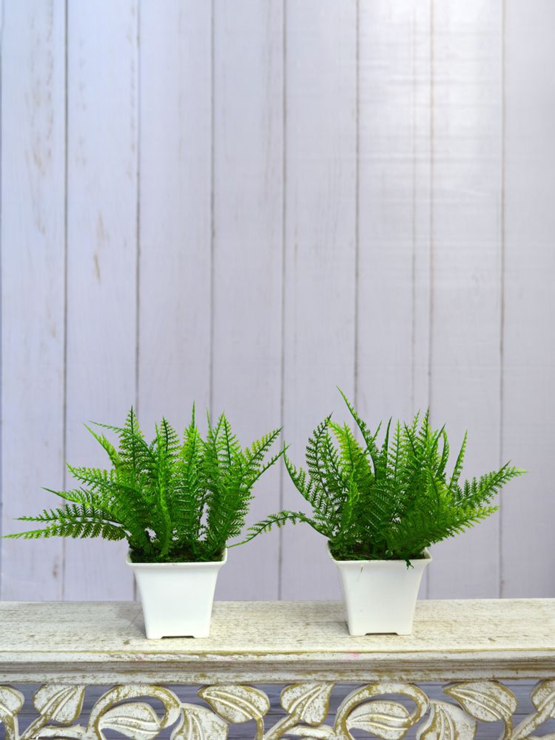 

fancy mart Set Of 2 Artificial Christmas Leaves In Gamla Pot, Green