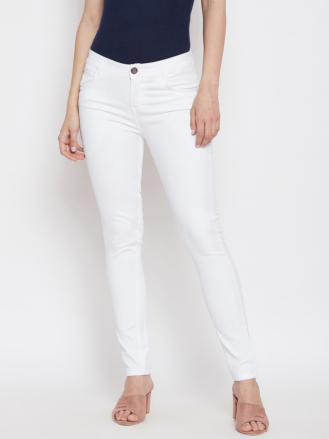 

Nifty Women White Slim Fit Mid-Rise Clean Look Stretchable Jeans