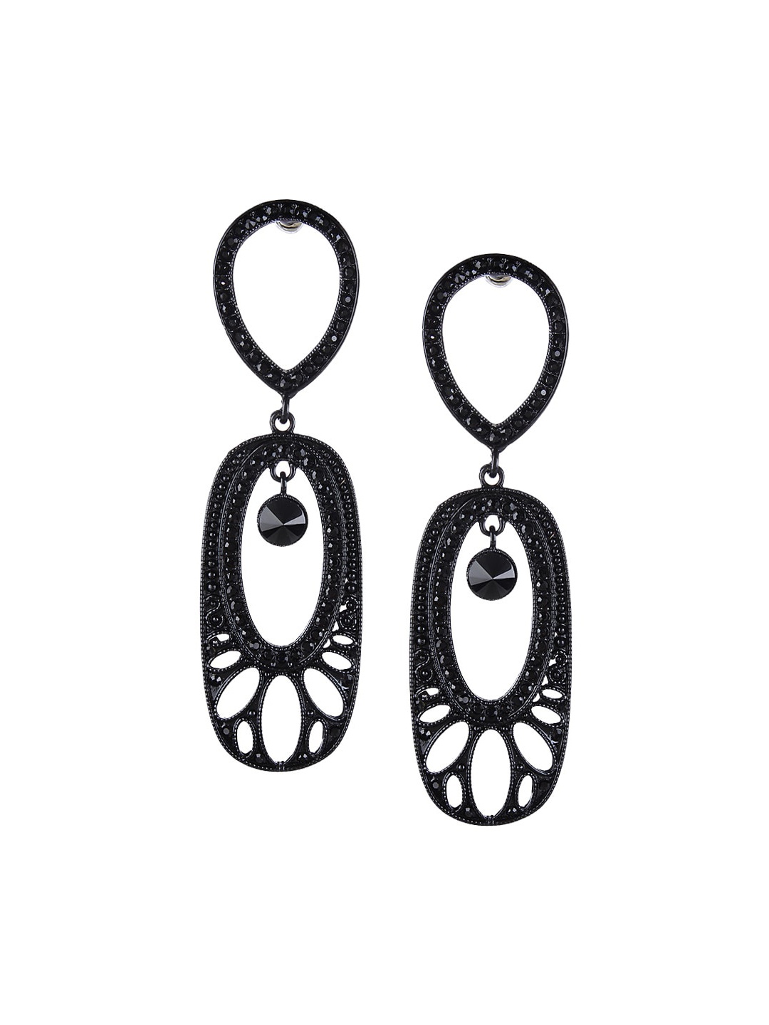 

Mali Fionna Black Circular Drop Earrings