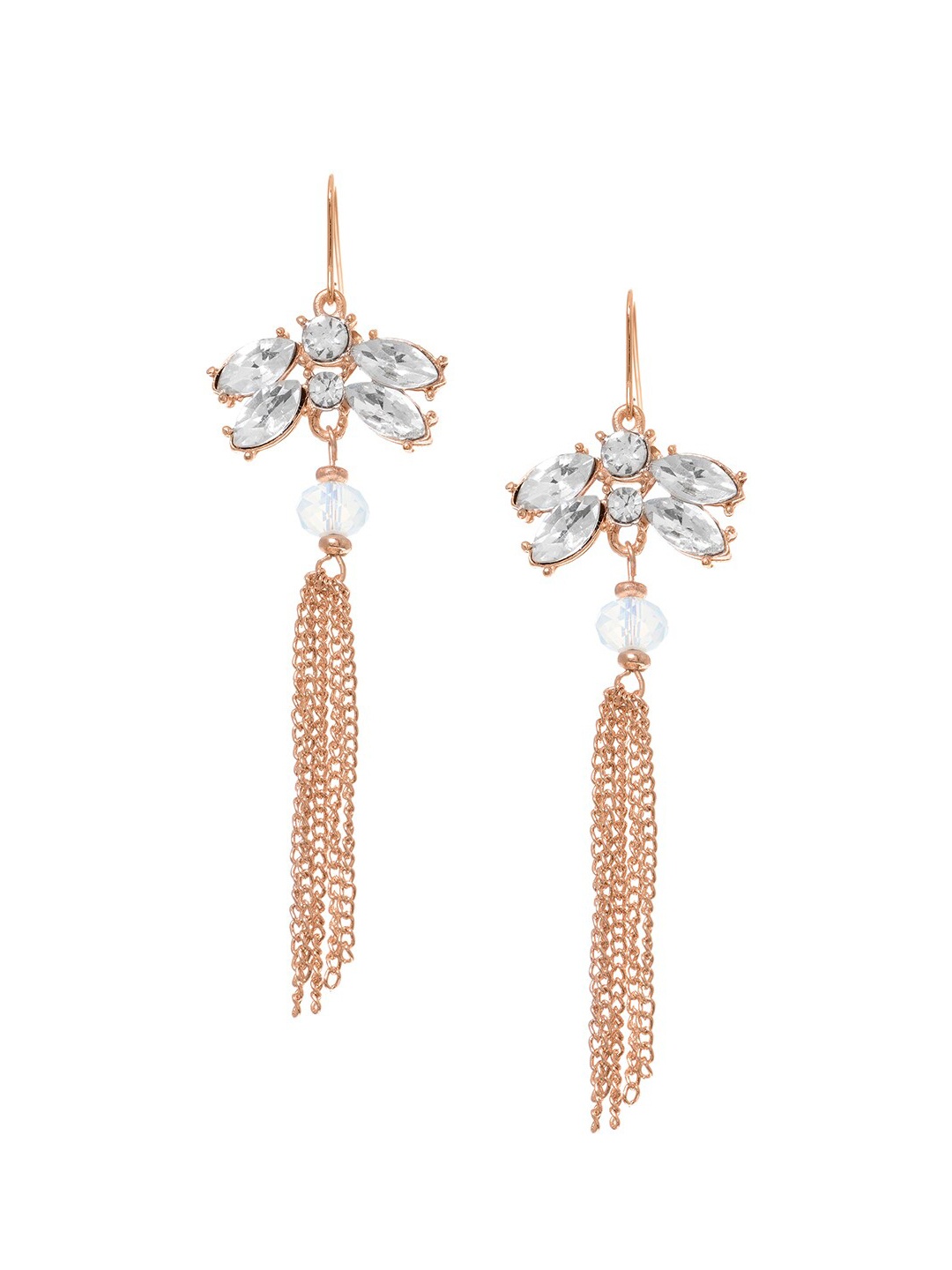 

FabAlley Silver-Tone Gold-Plated Contemporary Drop Earrings