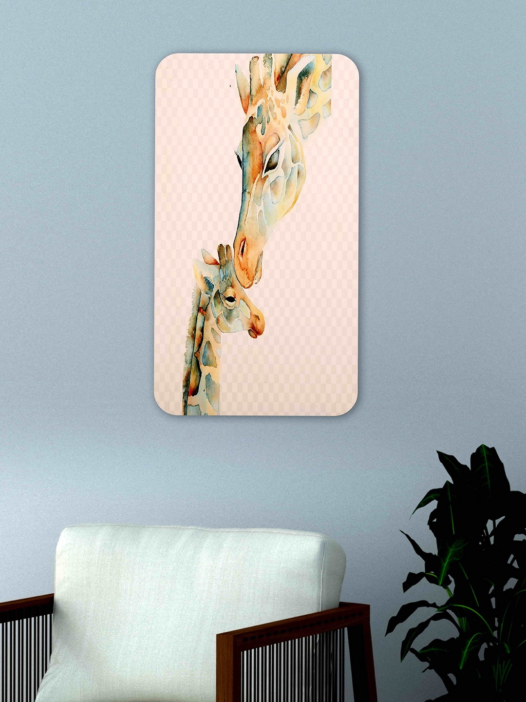 

POSH-N-PLUSH Pink & Beige Giraffe Love Wall Art
