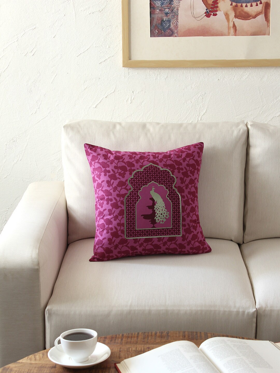 

House This Purple Set of Single Ethnic Motifs Square Cushion Covers