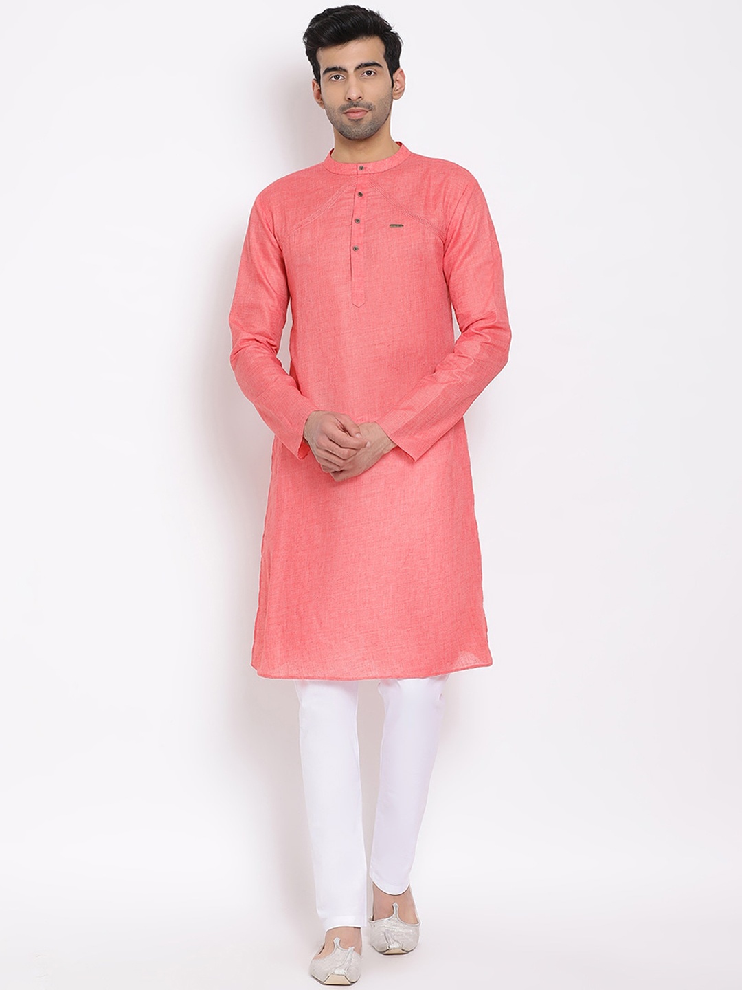 

DEVOILER Men Pink Kurta