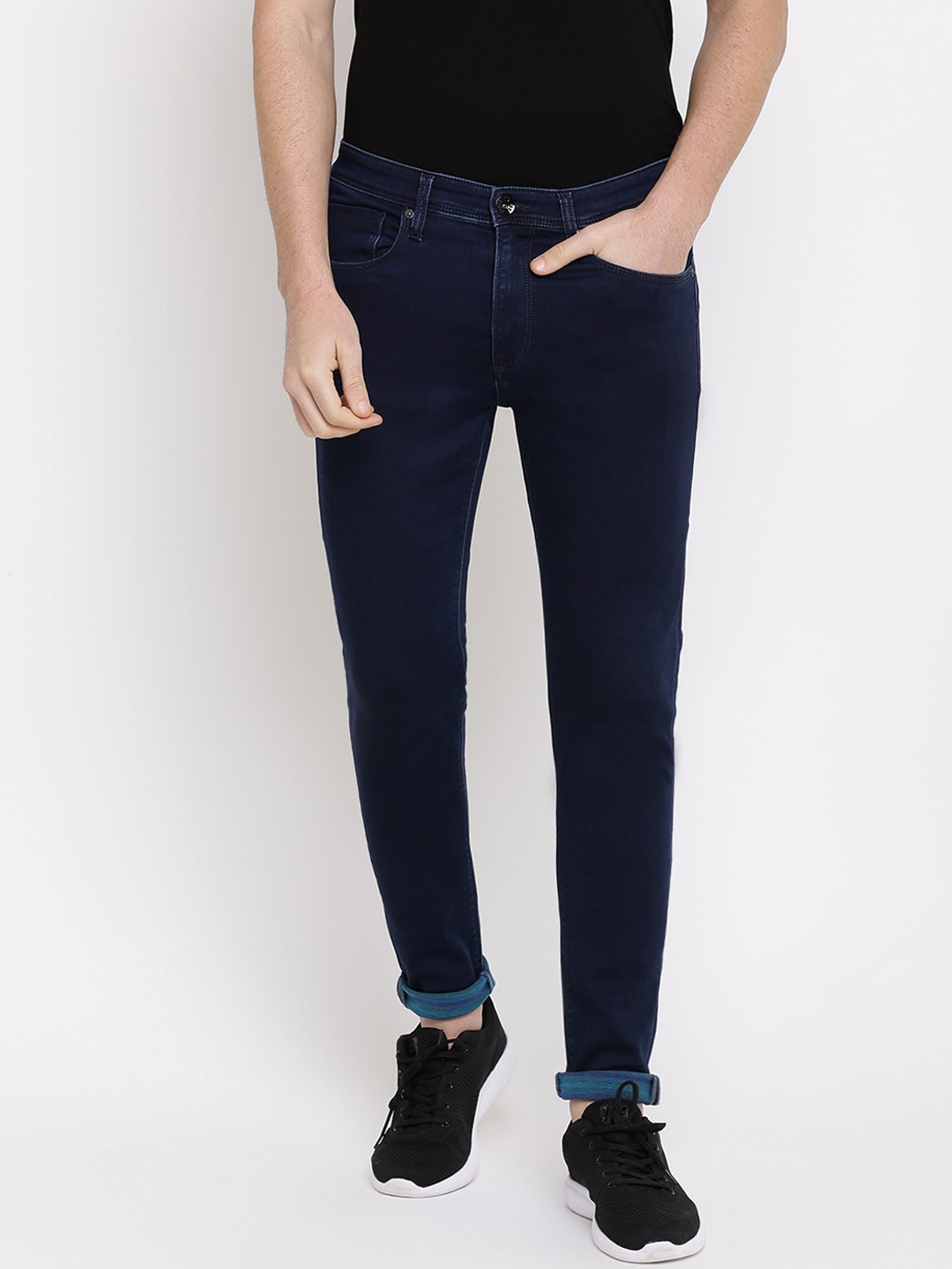 

Pepe Jeans Men Navy Blue Super Skinny Fit Mid-Rise Clean Look Jeans