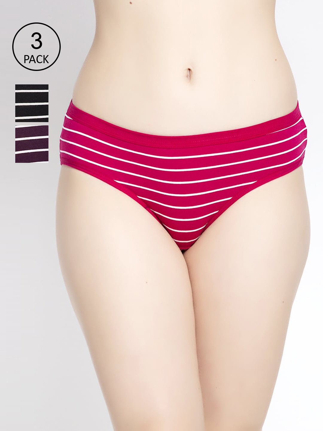 

GRACIT Women Pack of 3 Assorted Hipster Briefs PW25-01-07-16